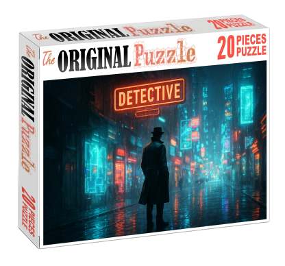 Synthwave Noir Retro Futurism Meets Moody Detective Tales 50 Piece Puzzle