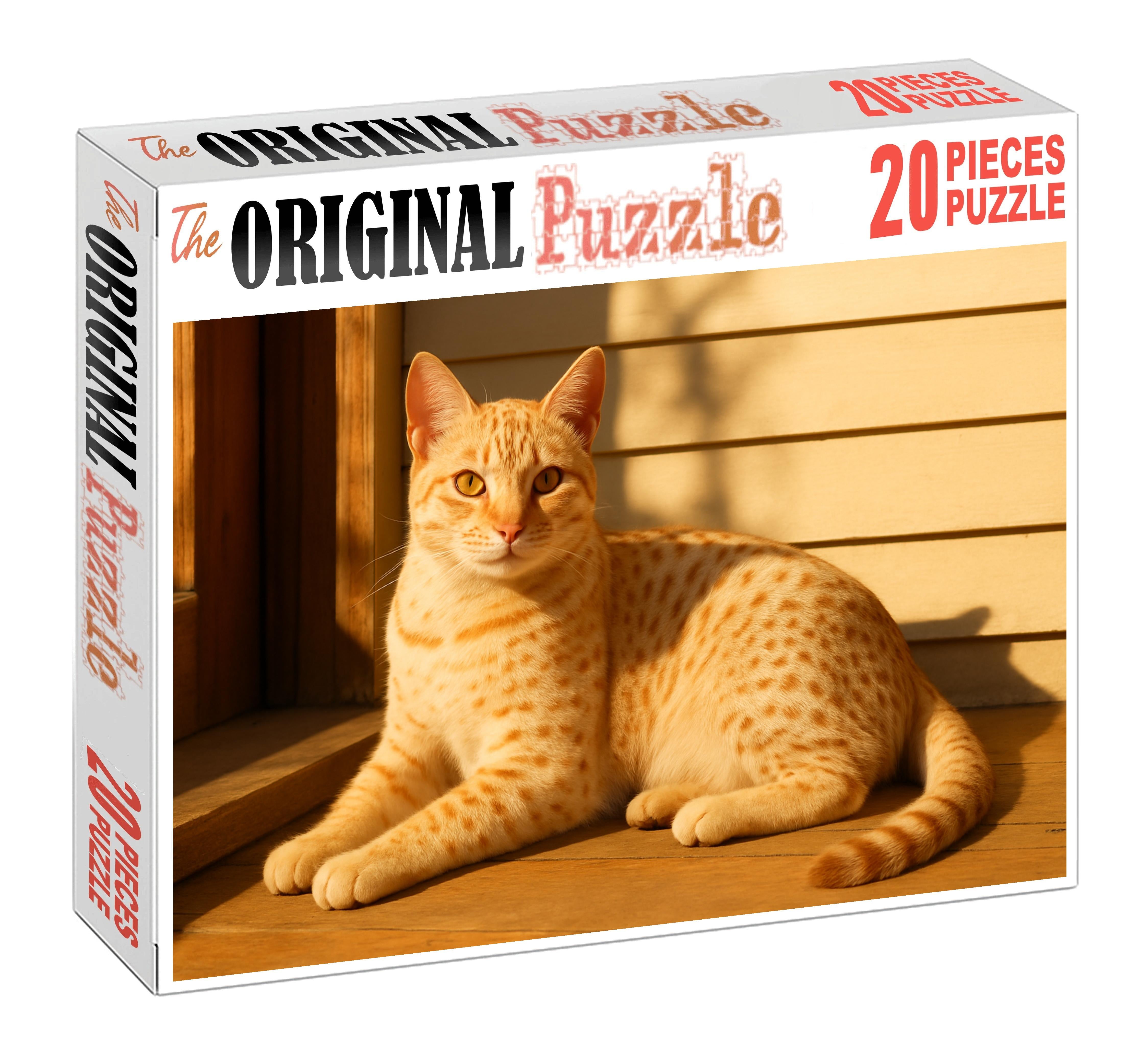 Golden Dapple Unique Cream-colored Cat With Delicate Spotting And Friendly Nature Puzzle Fun