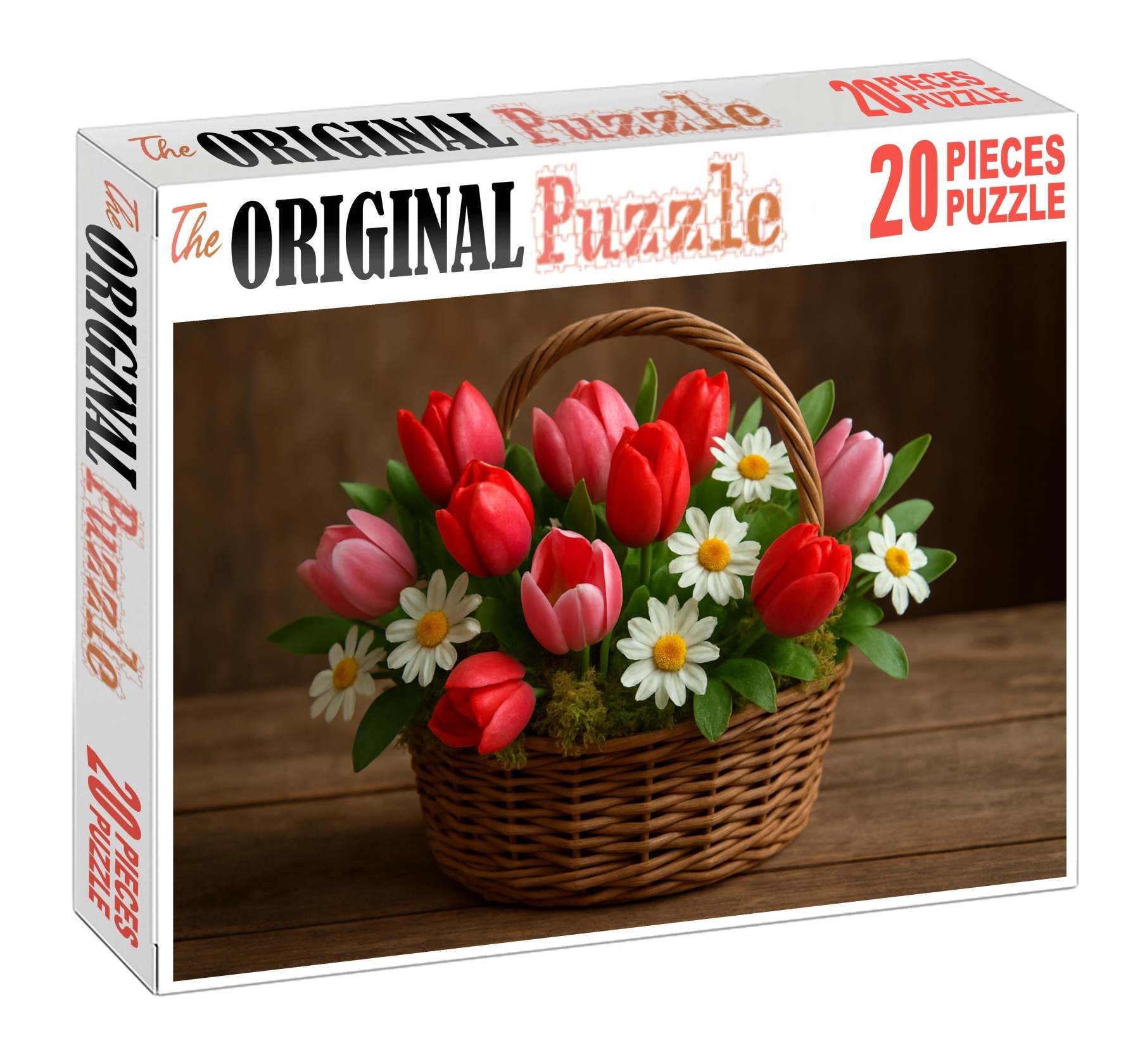 Springtime Harvest Basket Vibrant Mix Of Tulip-like And Daisy-style Blooms 50 Piece Puzzle