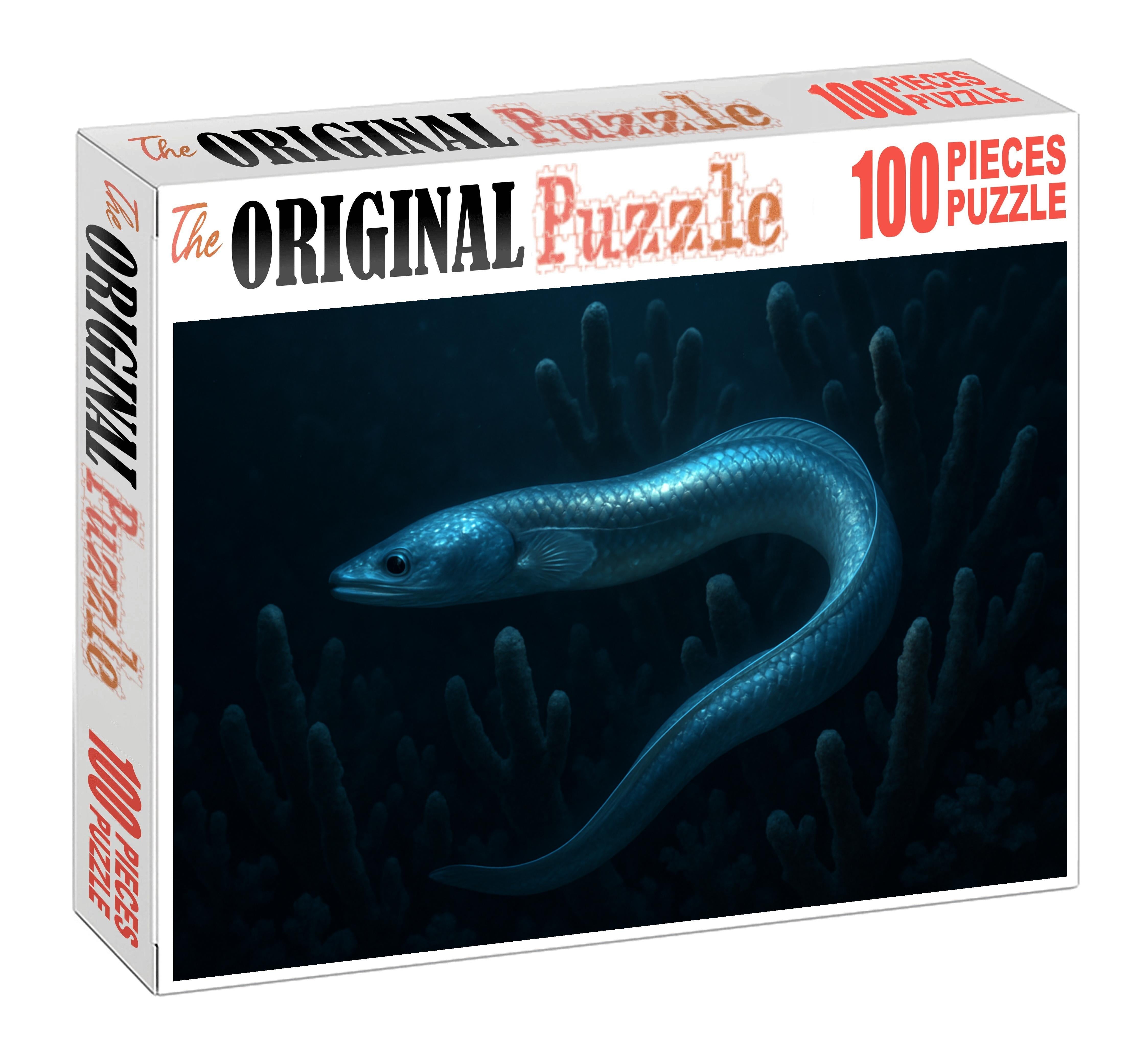 Moonlit Coral Serpent Elongated Eel-like Fish With Silvery Scales And Subtle Glow 200 Piece Puzzle