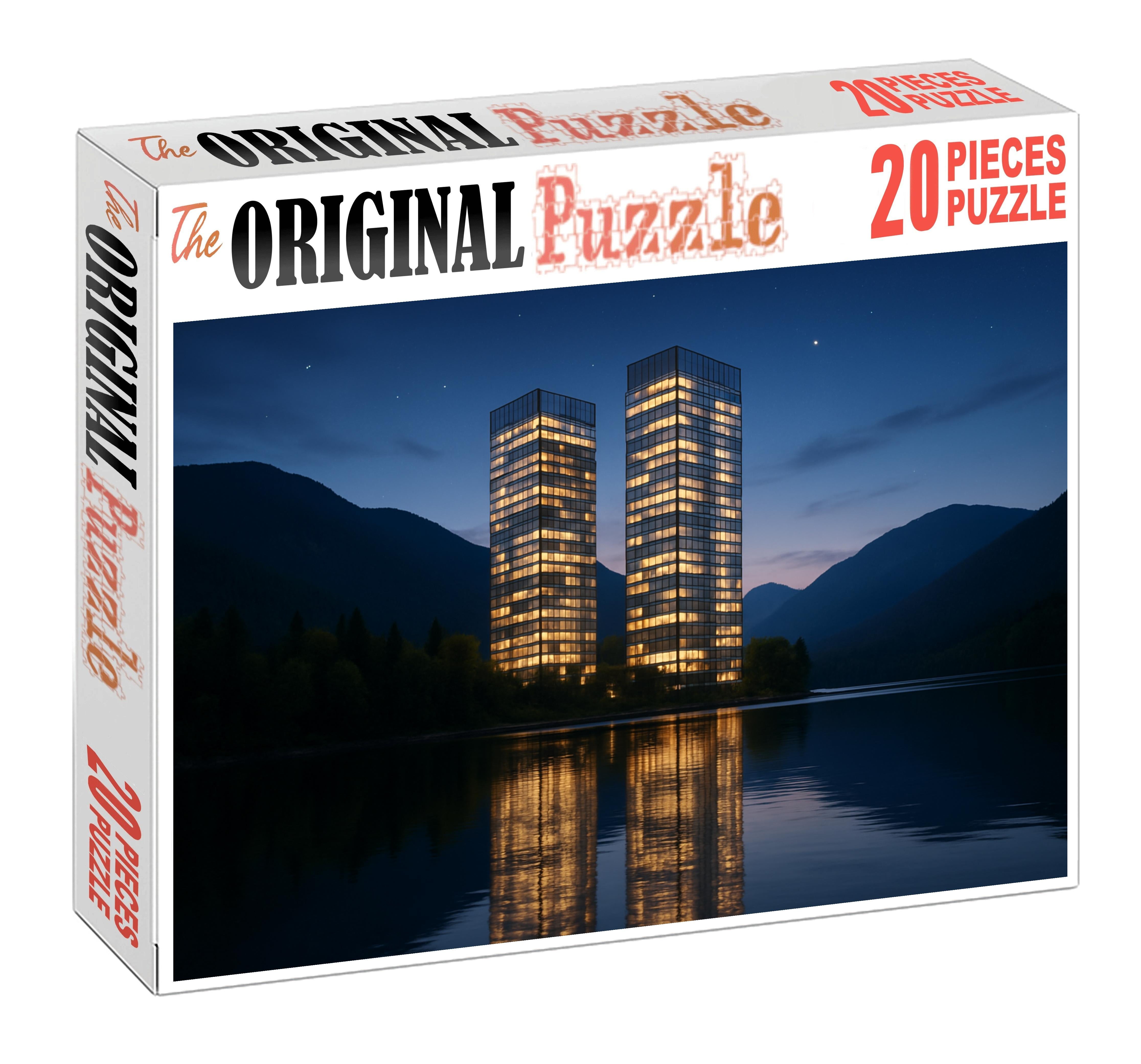 Vancouver Coal Harbour Skyline Waterfront High-rise Cluster With Natural Mountain Backdrop Puzzle Challenge