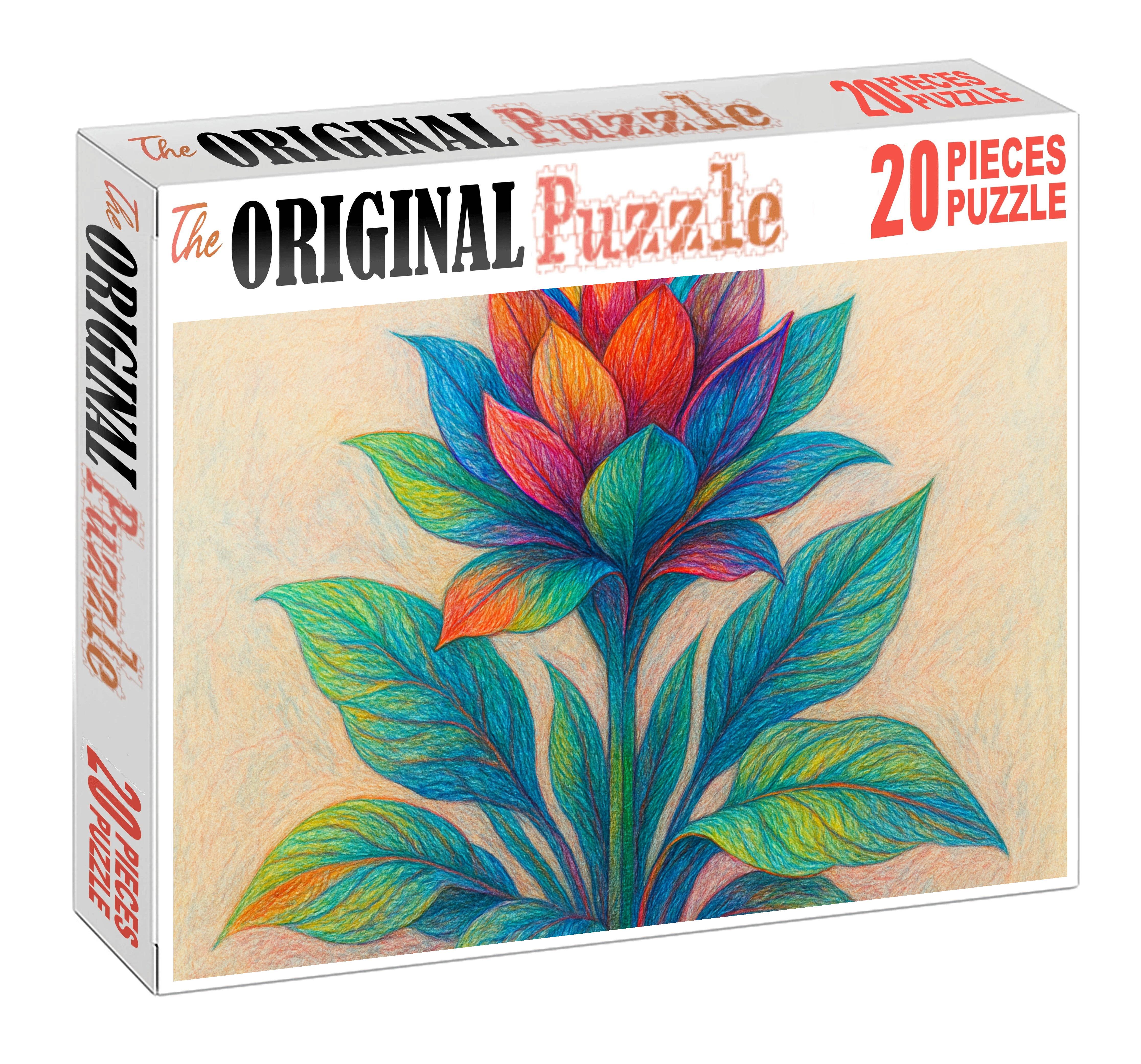 Fantastical Plant Hybrid Colored Pencil Drawing Of Imaginary Flora With Layered Textures 1000 Piece Puzzle