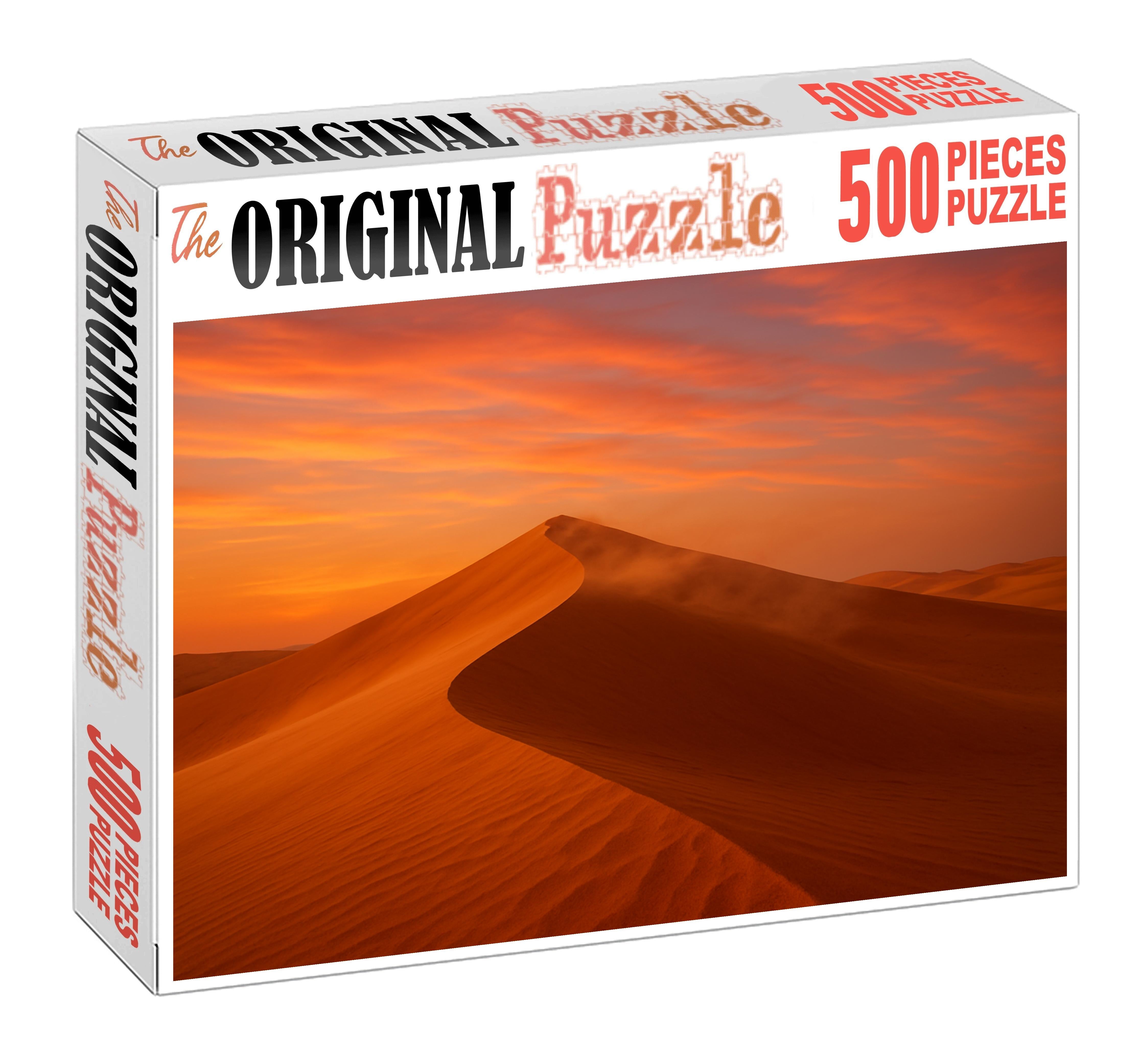 Sunset Dune Vista Waves Of Warm Sand And Sky Puzzle For Adults