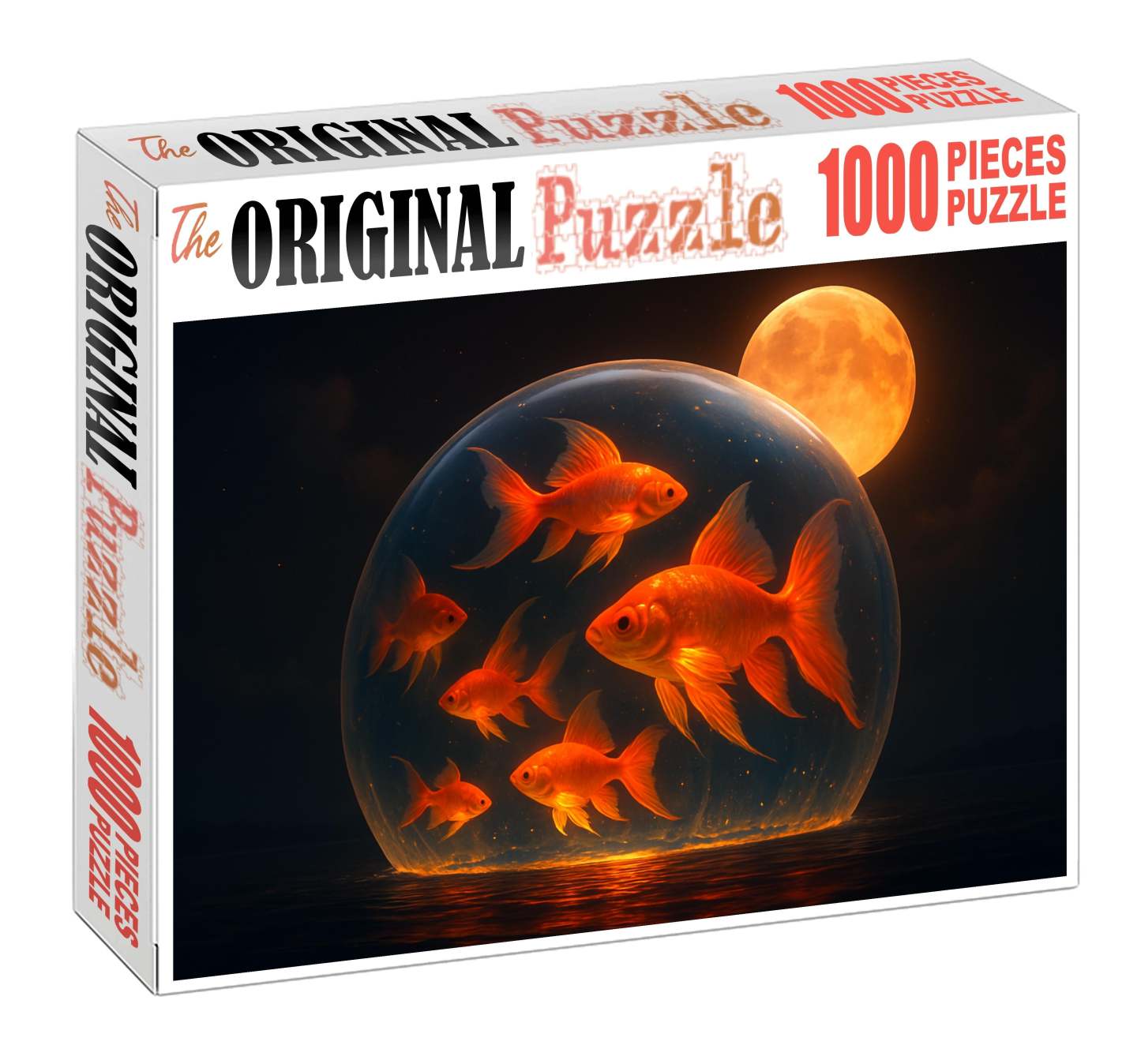 Harvest Moon Aquarium Giant Fishes Swimming Through Amber Night Puzzle Fun