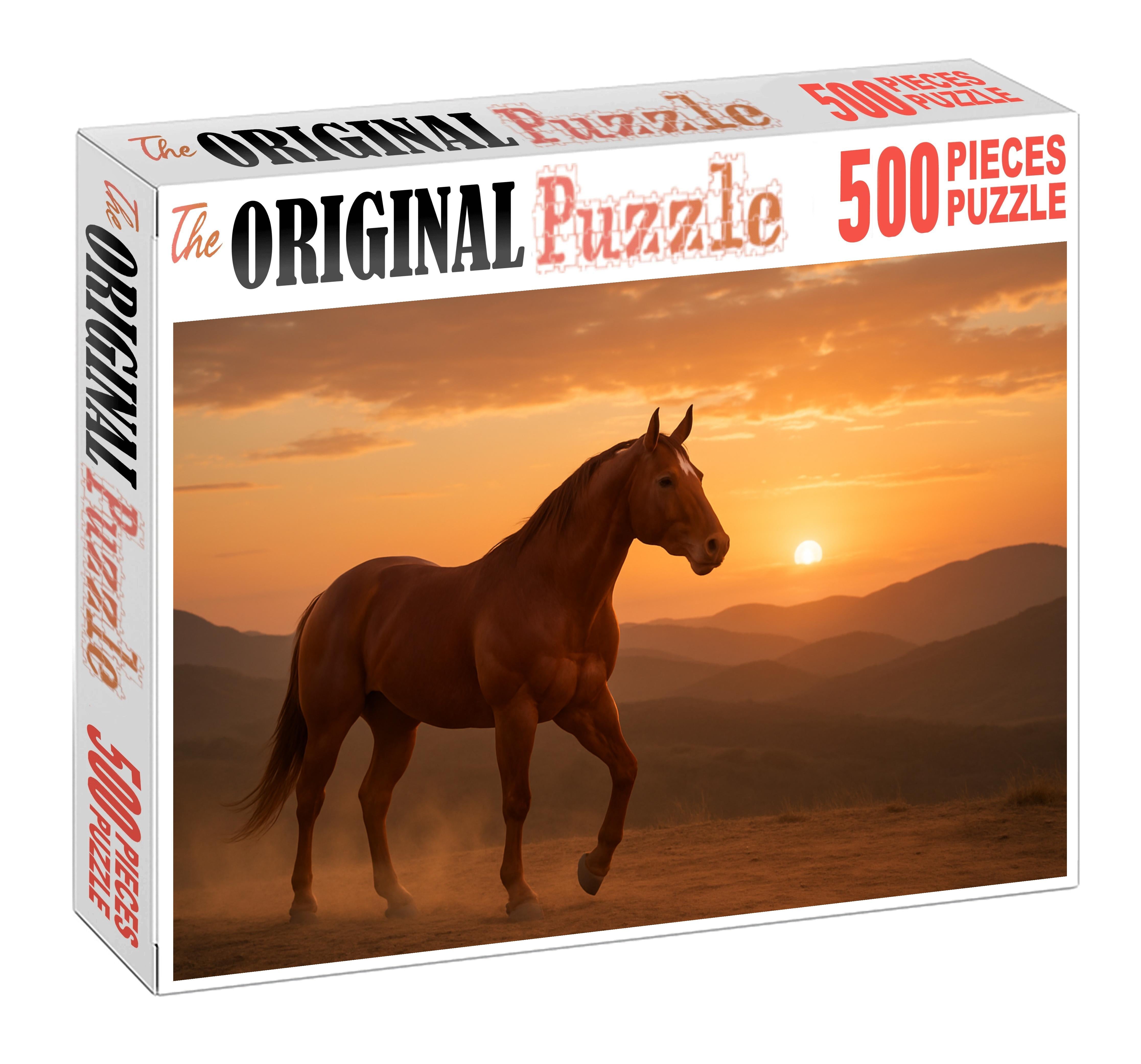 Rusty Ridge Rugged Sorrel Quarter Horse With Ground-covering Stride Puzzle For Kids