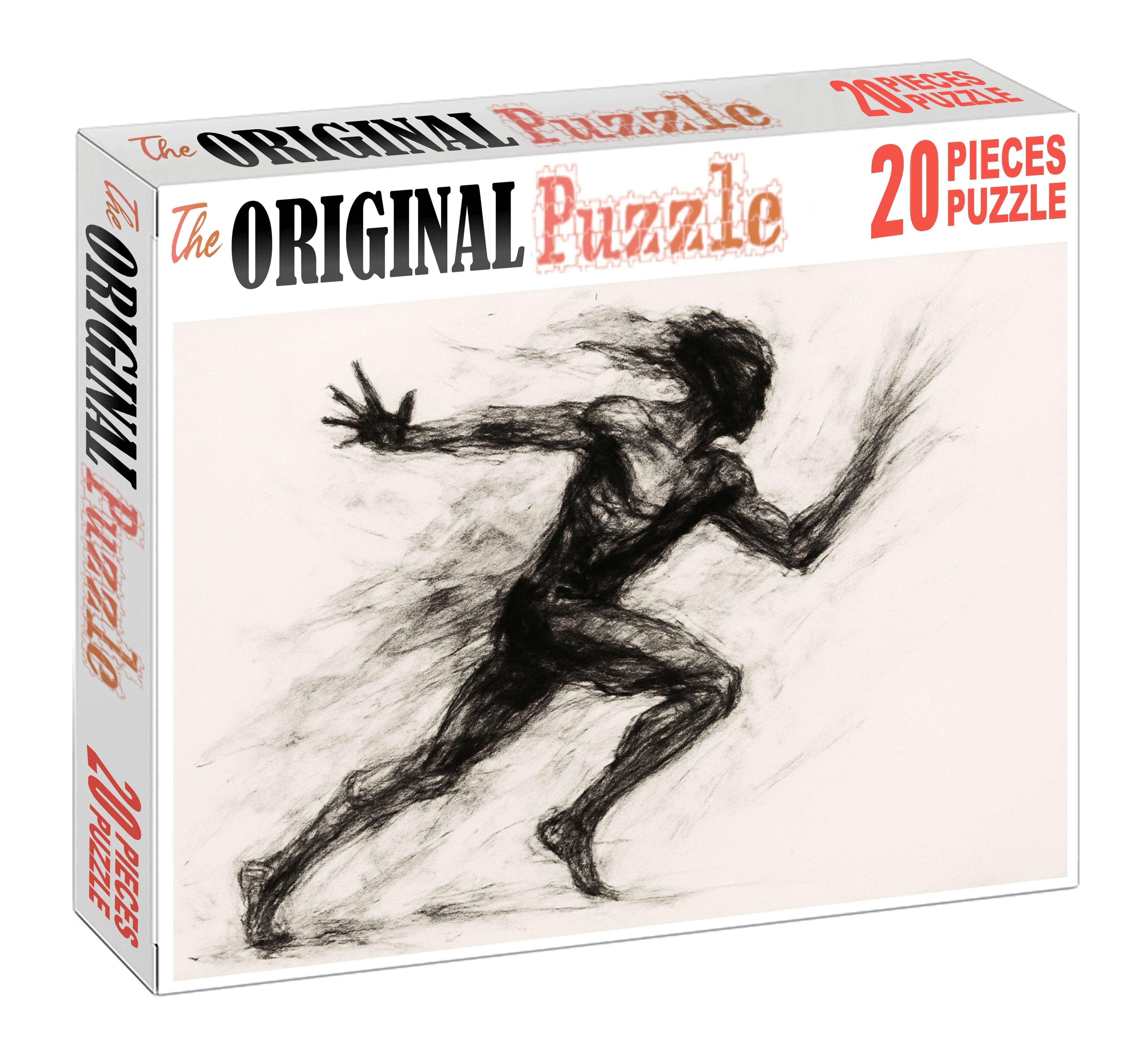 Dynamic Figure Gesture Expressive Charcoal Movement Sketch Custom Jigsaw Puzzle