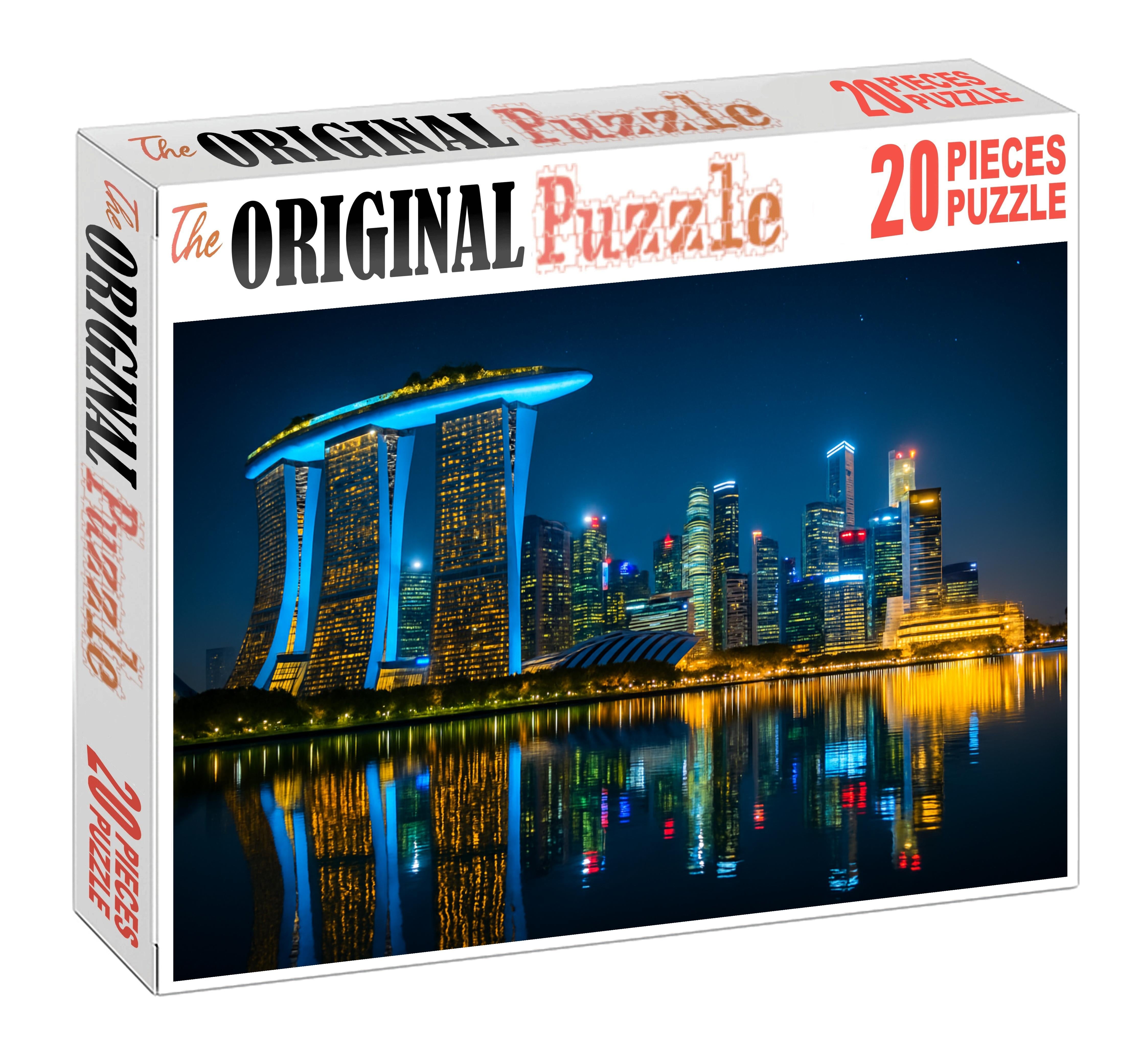 Singapore Marina Bay Skyline Globally Ranked Among The Top Iconic Waterfront Skylines 300 Piece Puzzle