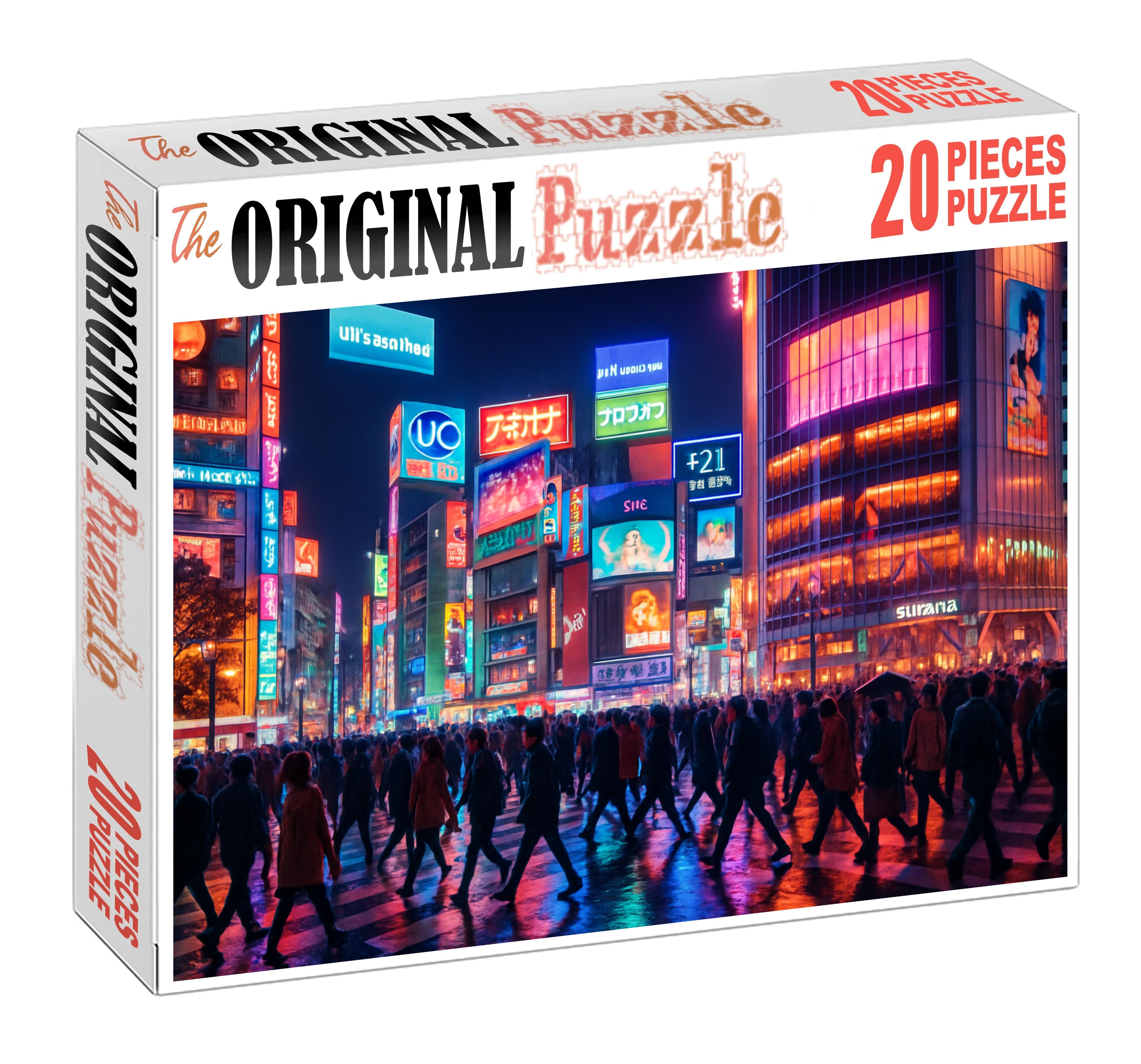 Neon-lit Shibuya Crossing Tokyo Japan Celebrated By 6547 Worldwide As A Symbol Of Urban Vibrancy Puzzle Fun