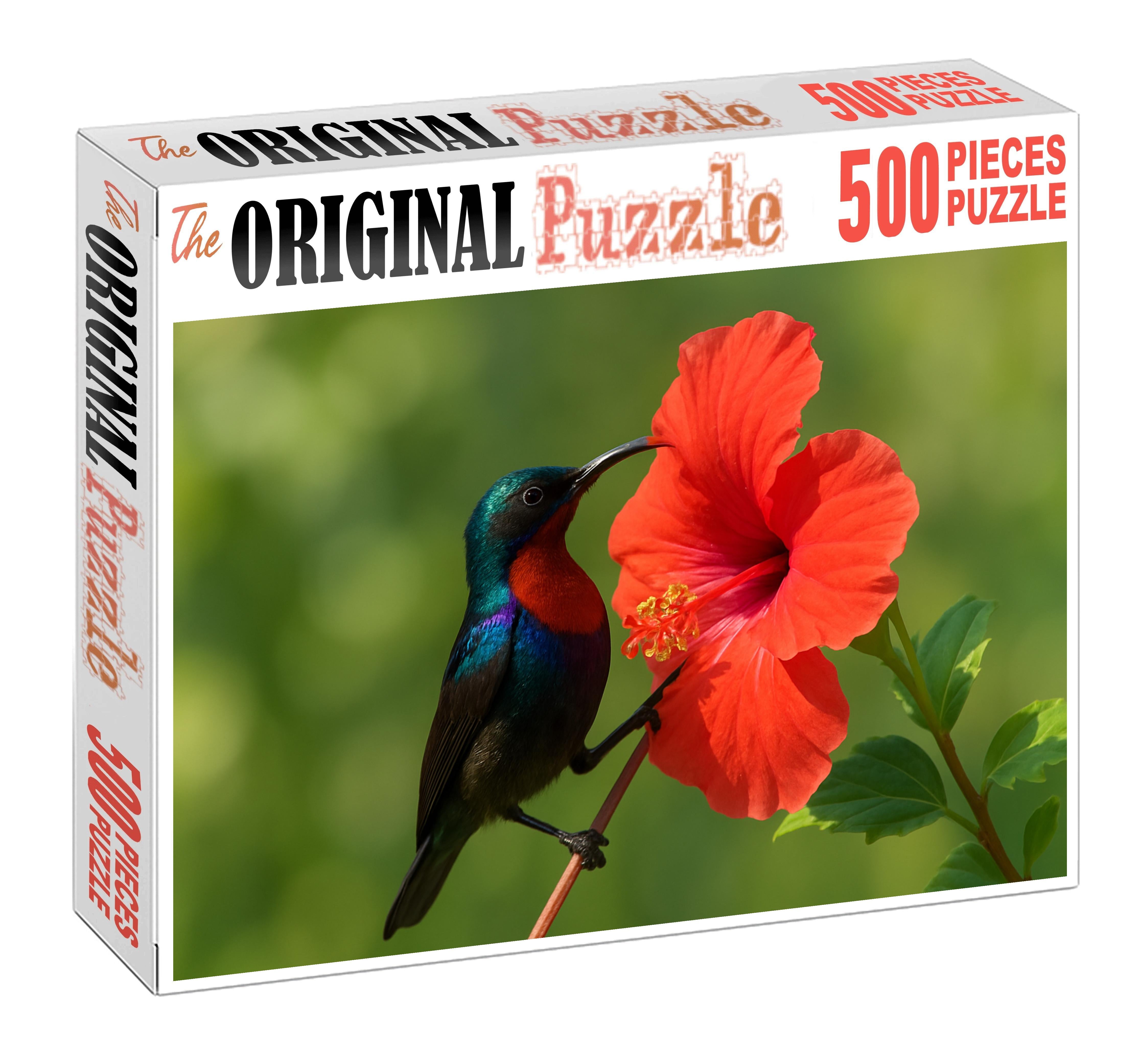 Copper-throated Sunbird Jewel Of The Blossoms Premium Puzzle Pieces