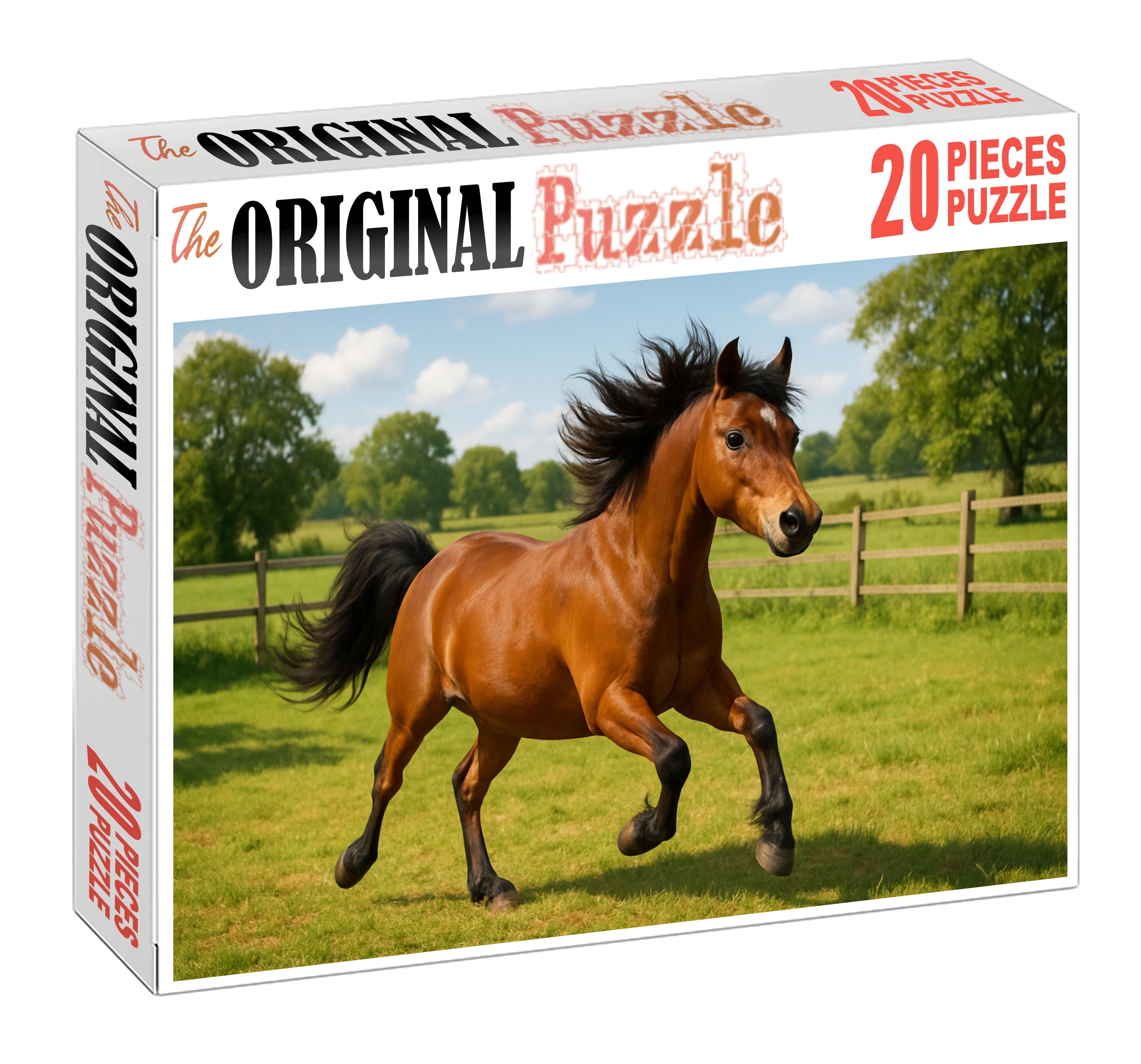 Golden Meadow Pony Vibrant Bay Pony With Spirited Character 500 Piece Puzzle