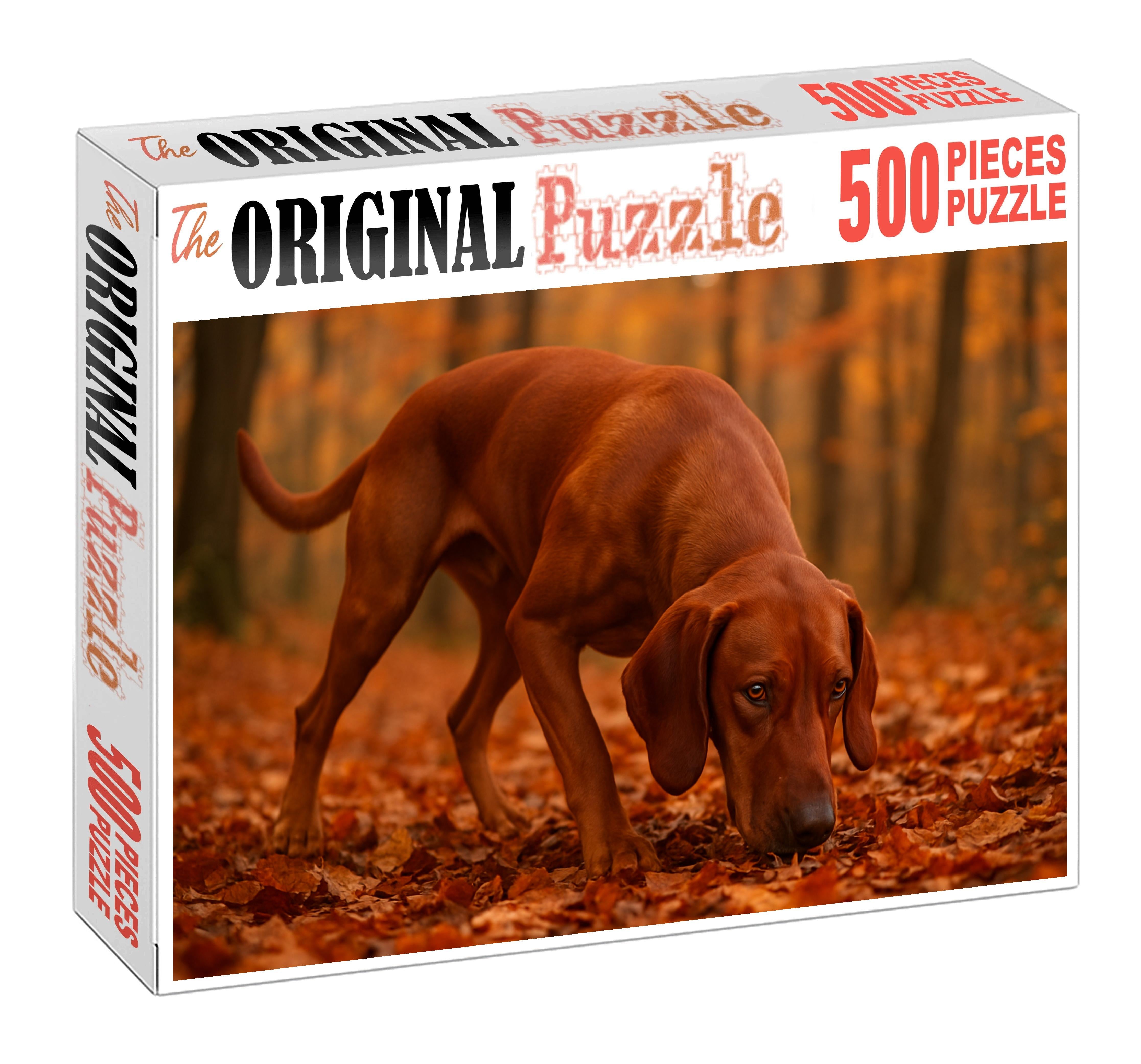 Crimson Drift Vibrant Red Coated Scent Hound With Gentle Eyes 200 Piece Puzzle