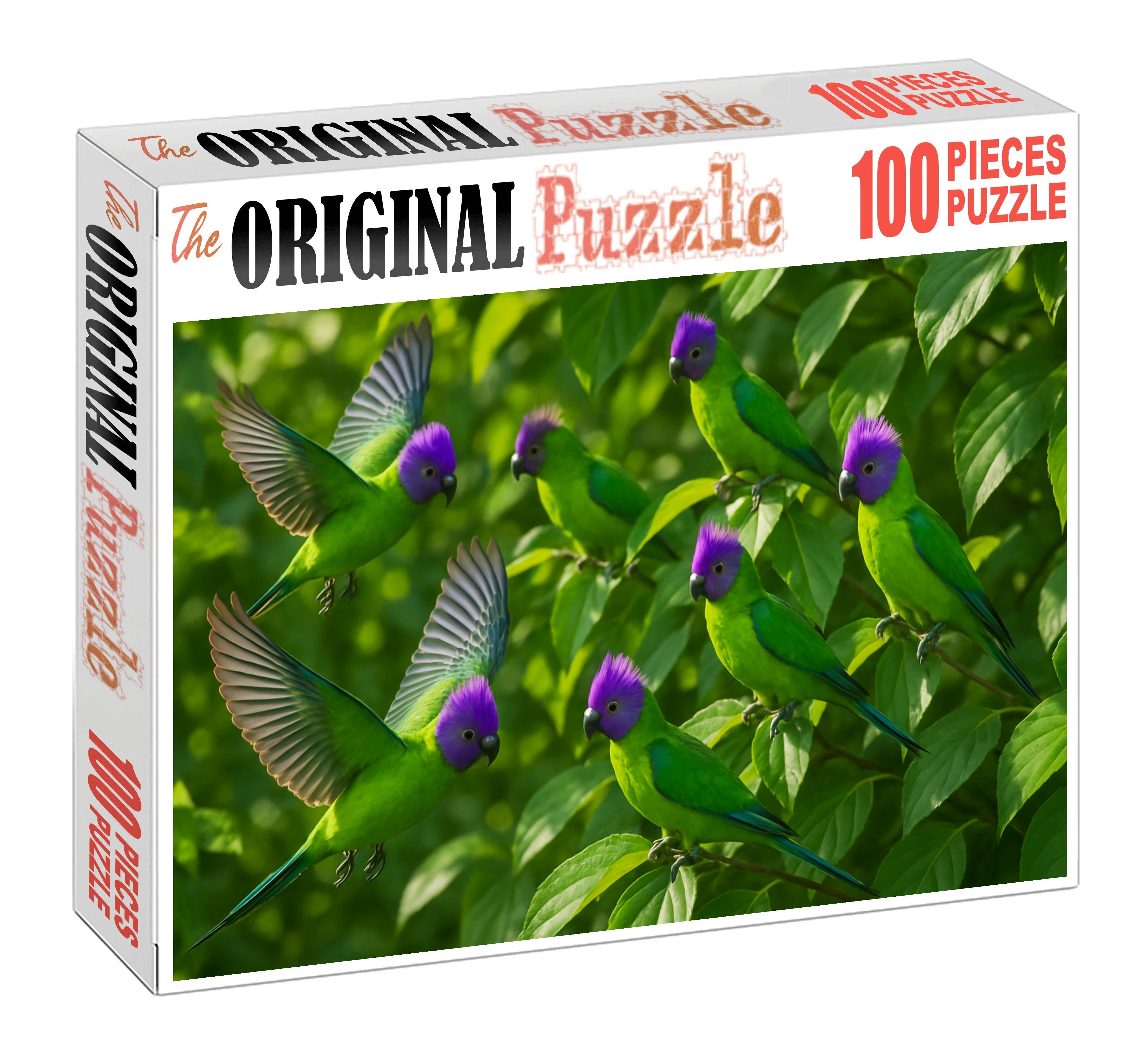 Plum-crested Parakeet Vibrant Canopy Dancer Premium Puzzle Pieces