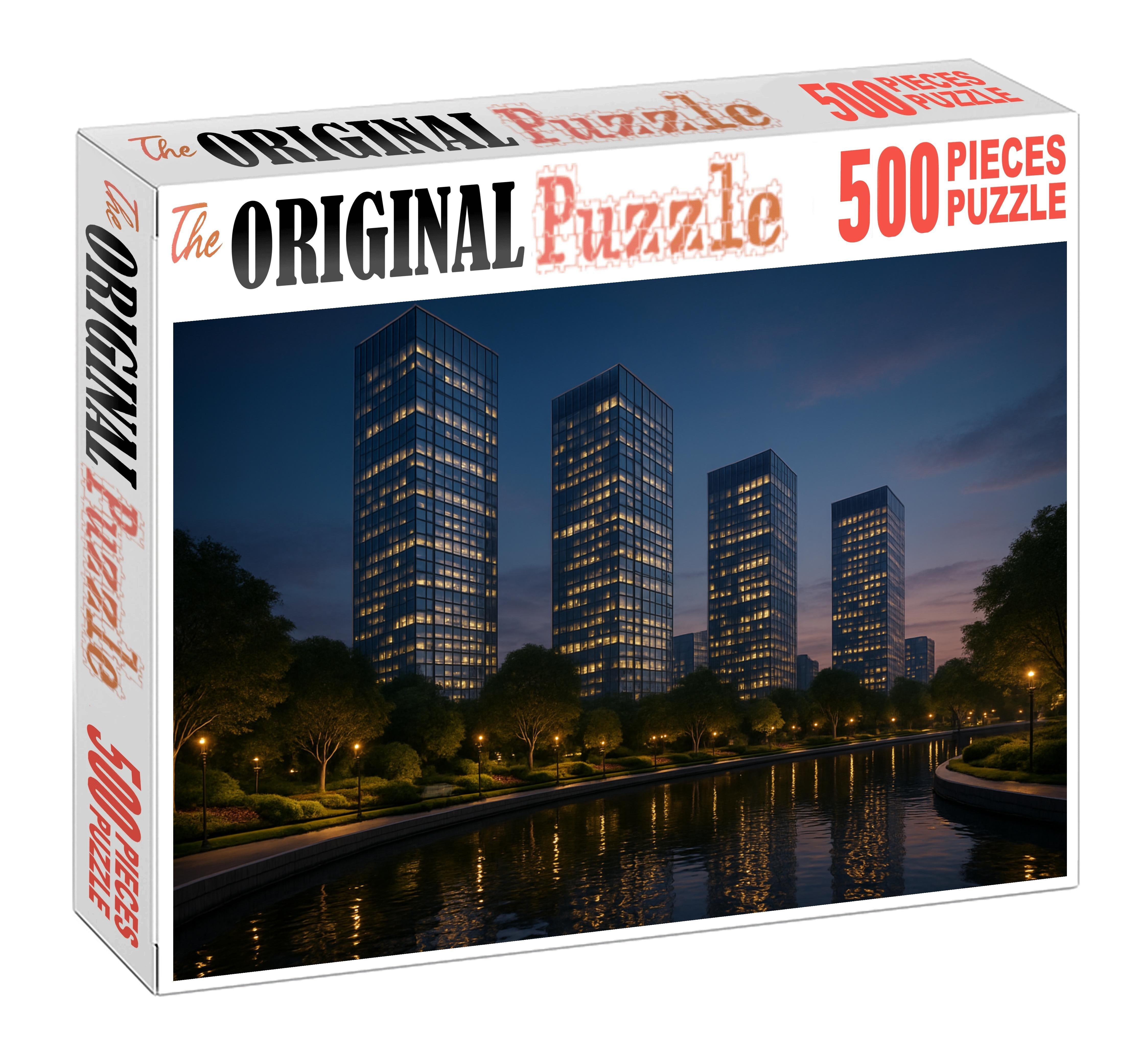 Marina Bay Skyline Integrated Greenery And Sleek Waterfront Illumination In Singapore Puzzle For Adults