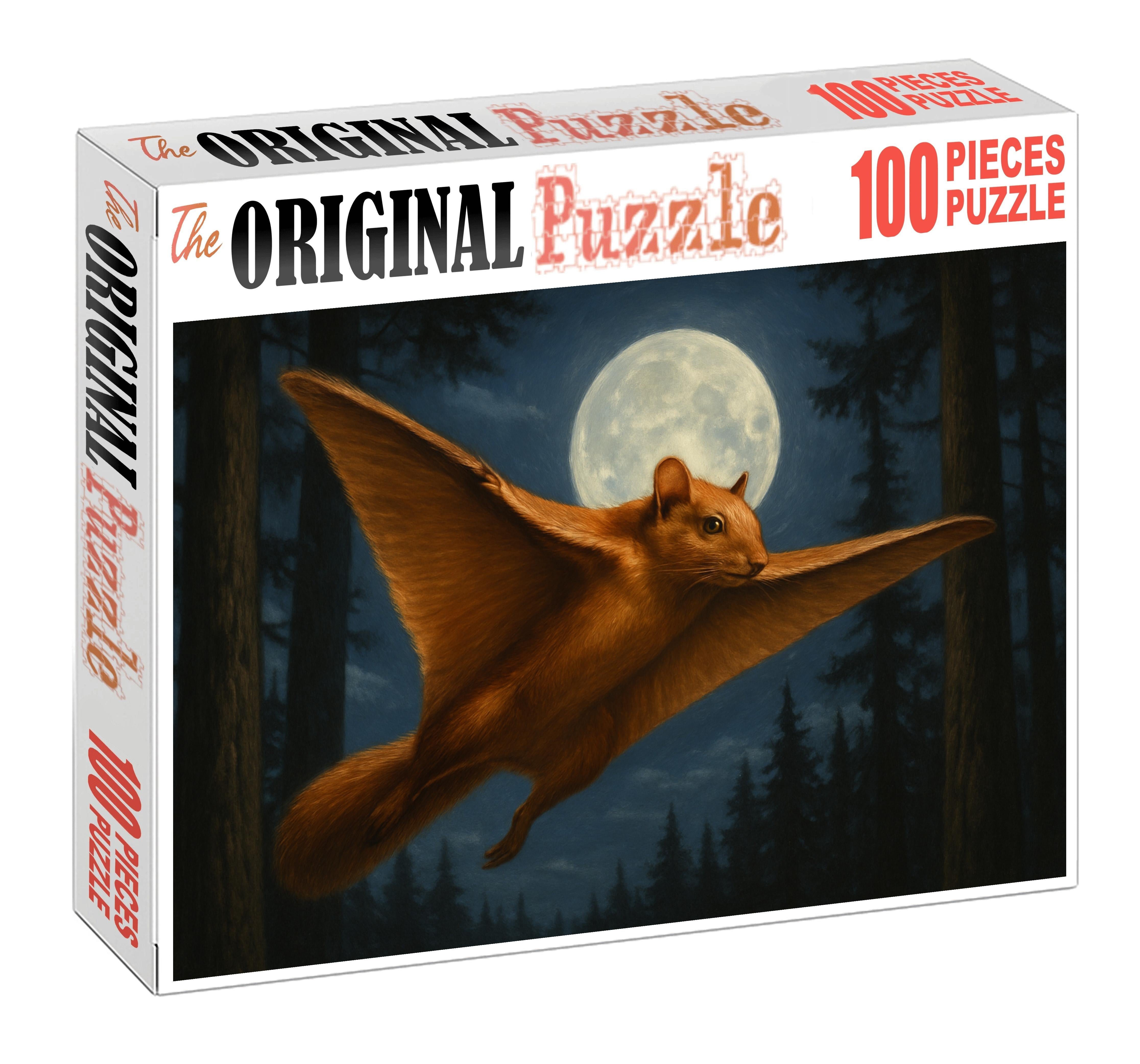 Copperback Glider Nocturnal Mammal With Membranous Wings Large Format Puzzle