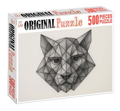 Geometric Animal Portrait Stylized Pencil And Ink Hybrid Illustration Large Format Puzzle