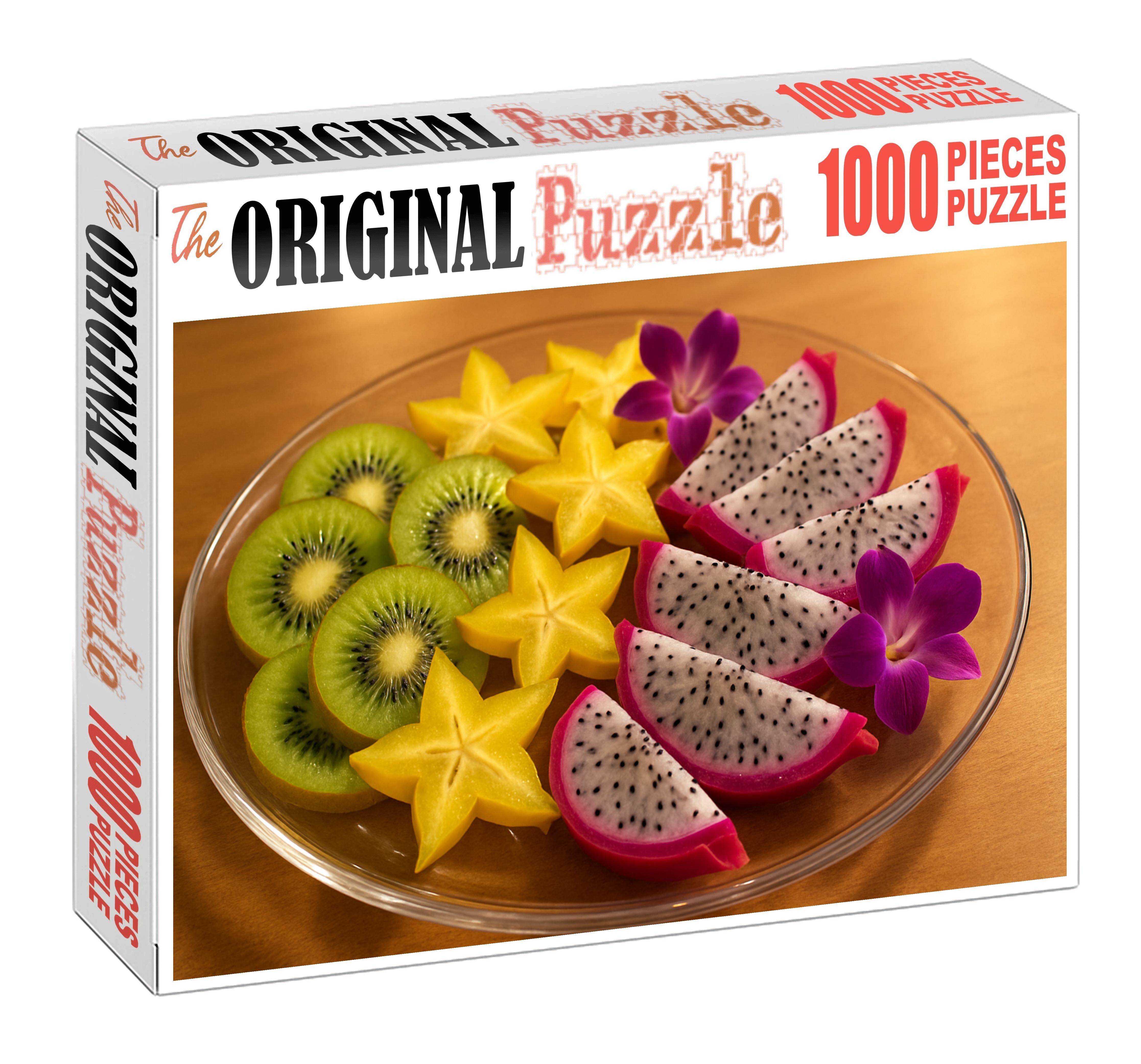Tropical Reef Kiwi Dragon Fruit And Starfruit Arrangement Large Format Puzzle
