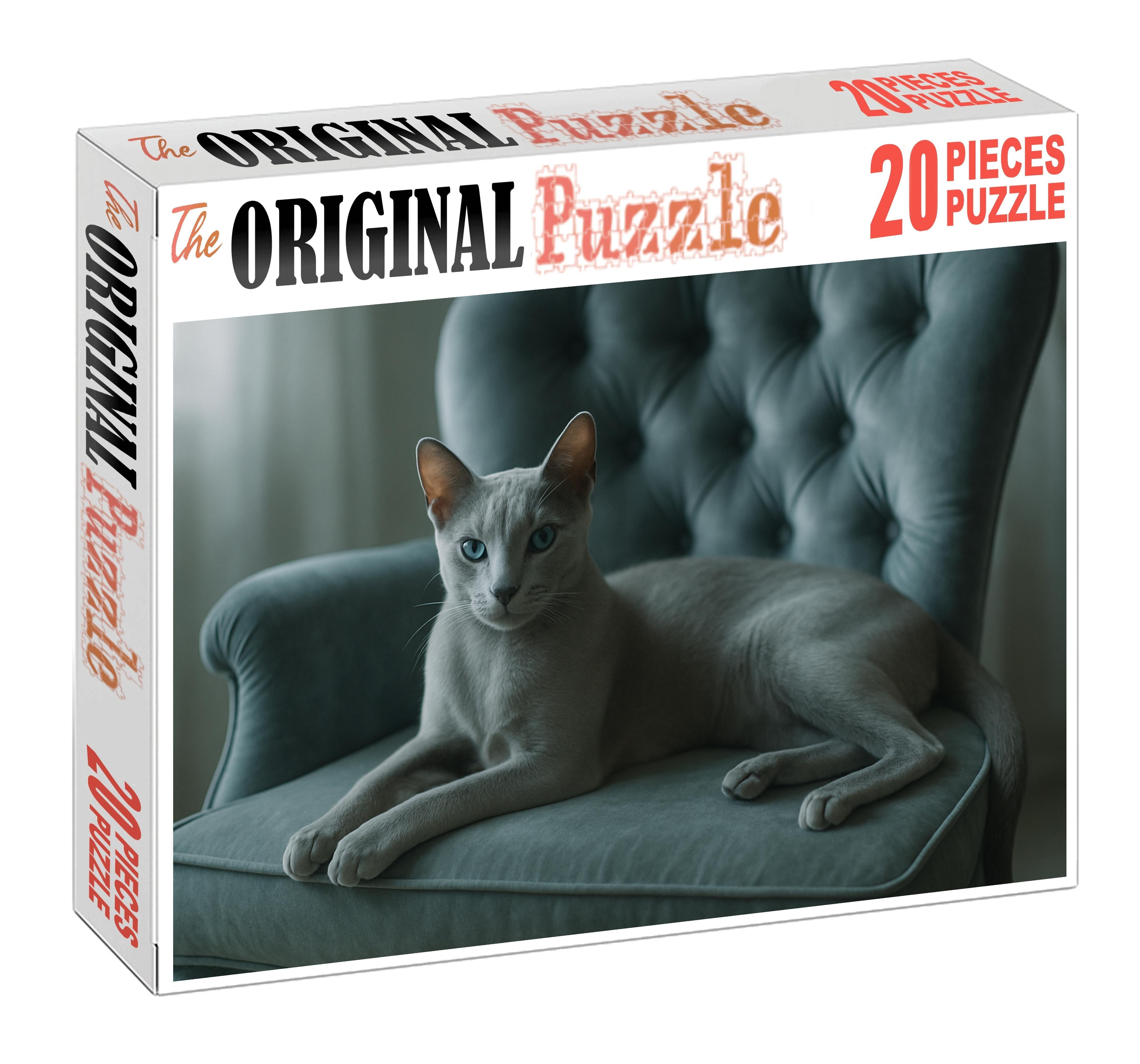 Pearl Mirage Satin-smooth Silver Blue With Calm Poise Premium Puzzle Pieces