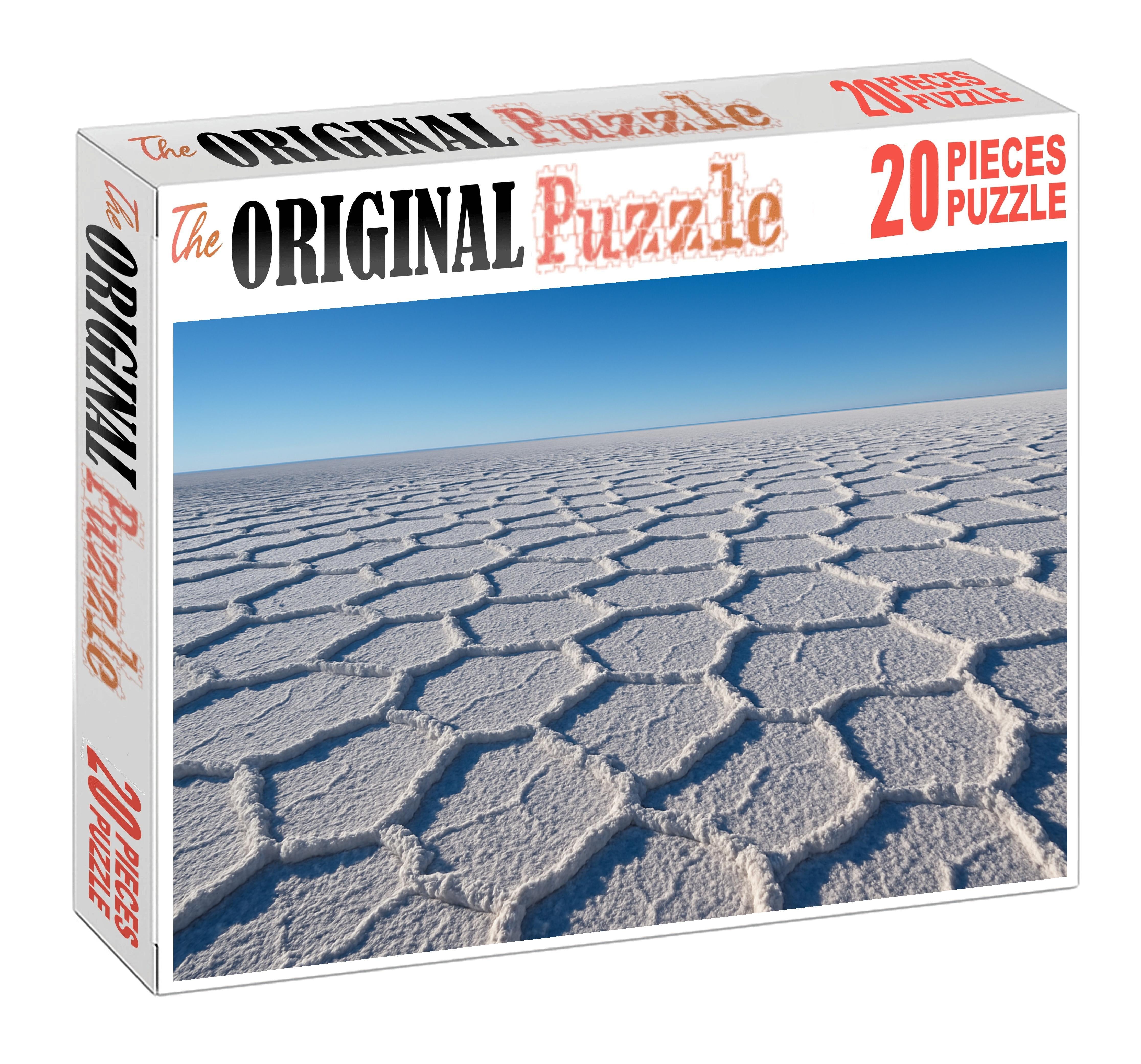 Salt Crystal Expanse Glimmering White Floors Under A Cloudless Sky 500 Piece Puzzle