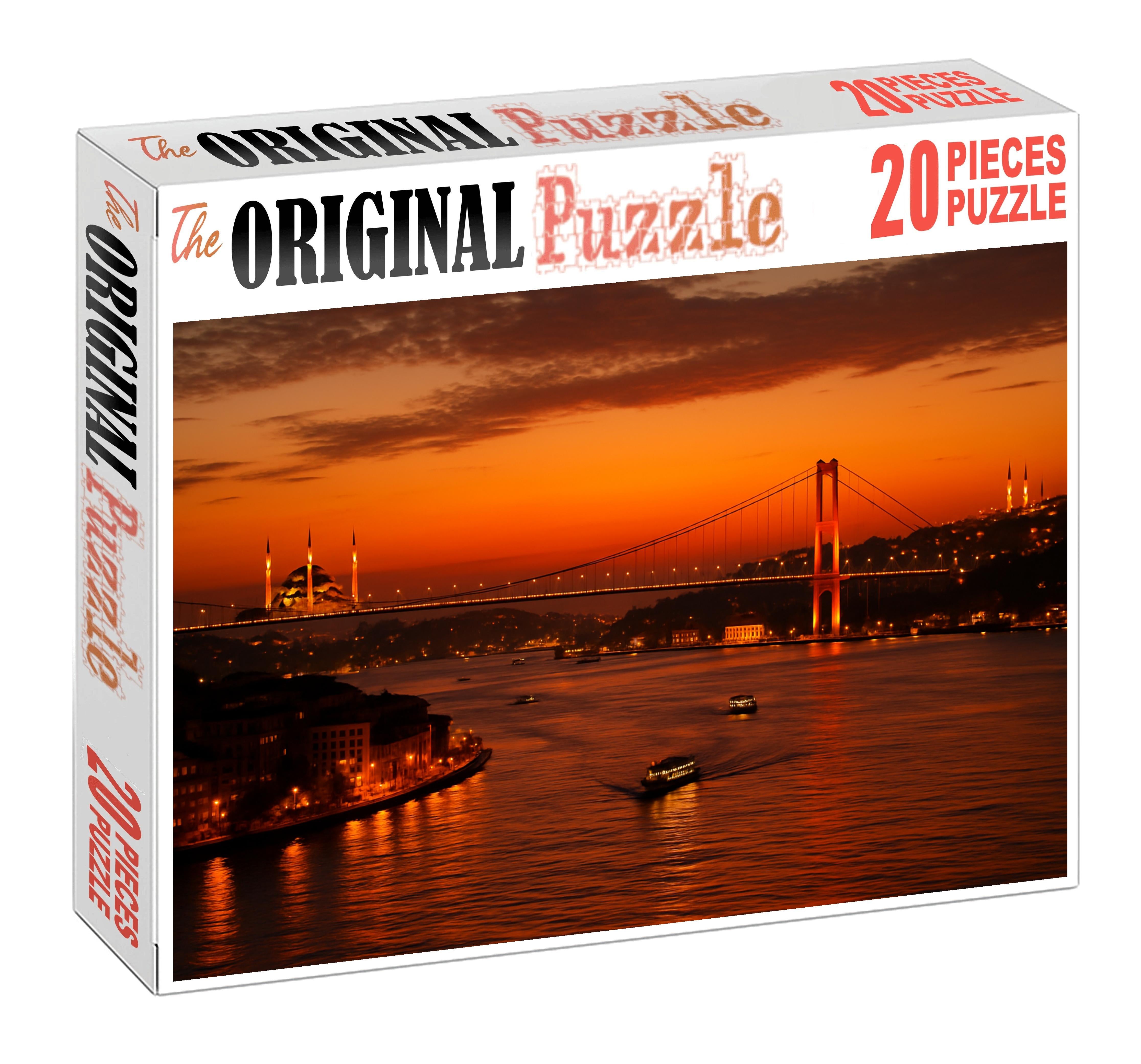 Istanbul Bosphorus Skyline Bridging Two Continents With Historic And Modern Elements Large Format Puzzle