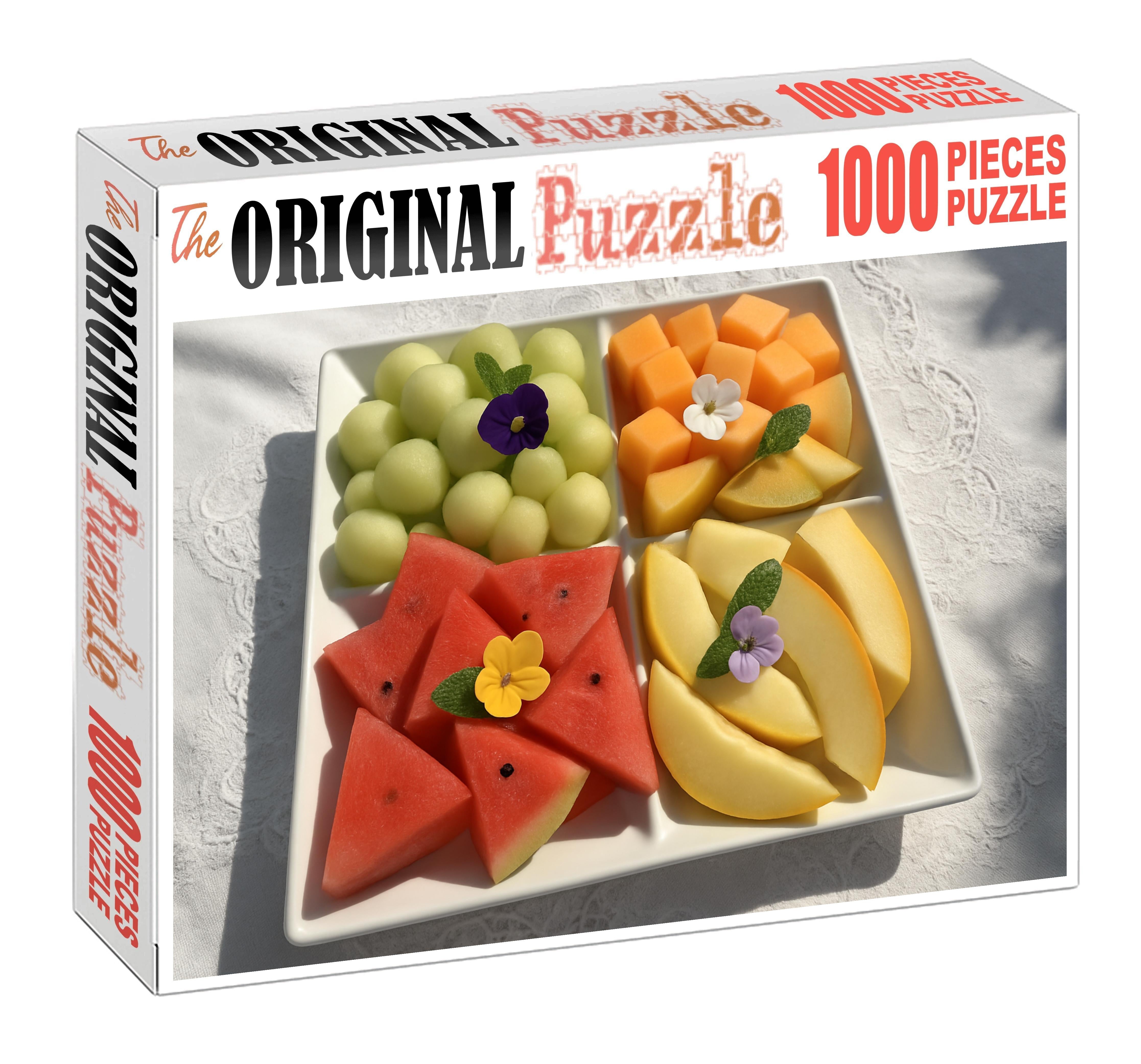 Exotic Melon Quartet Honeydew Cantaloupe Watermelon And Galia Display 500 Piece Puzzle