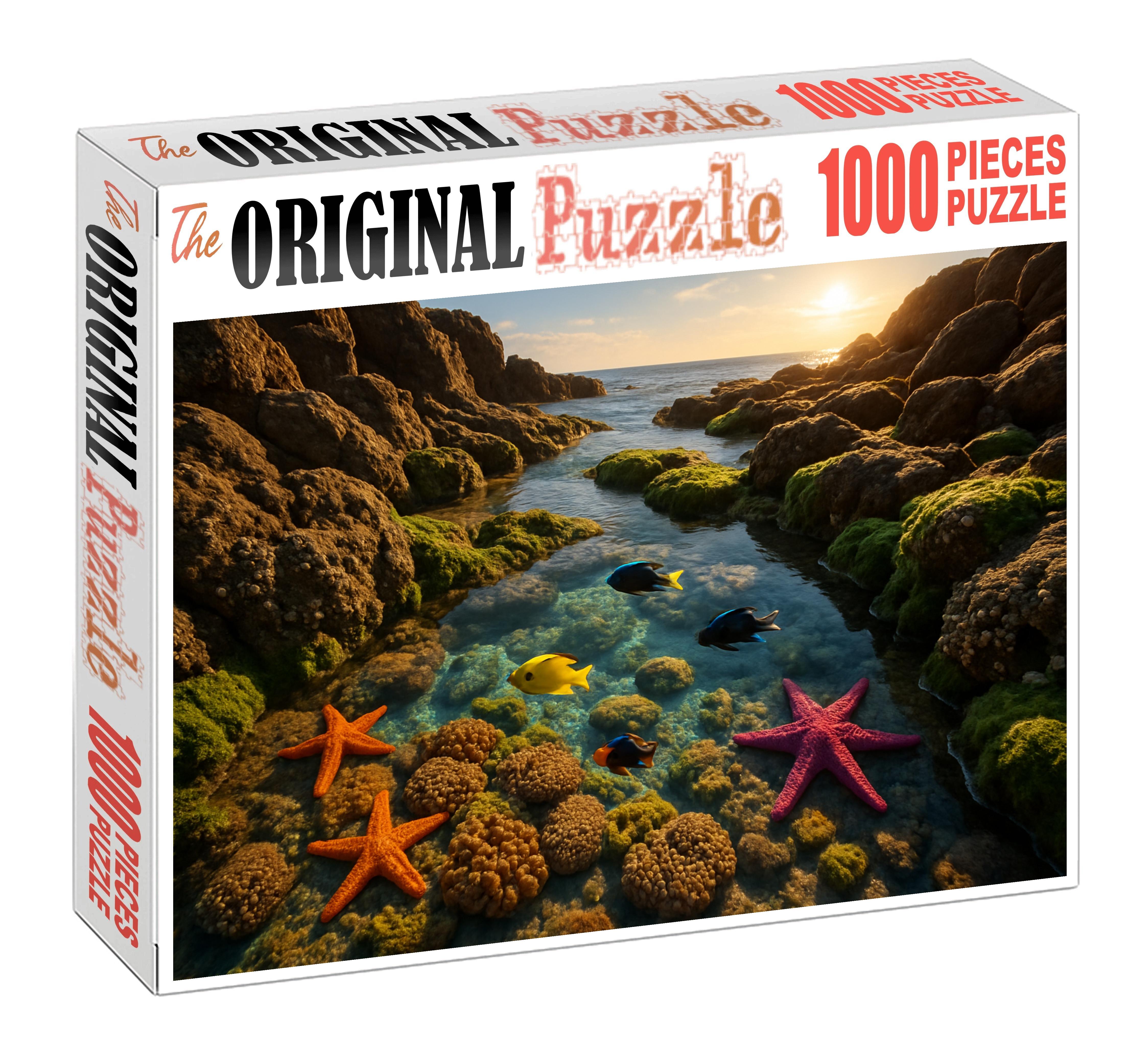 Sunlit Coral Point Vibrant Marine Life And Rocky Shoreline Easy Puzzles