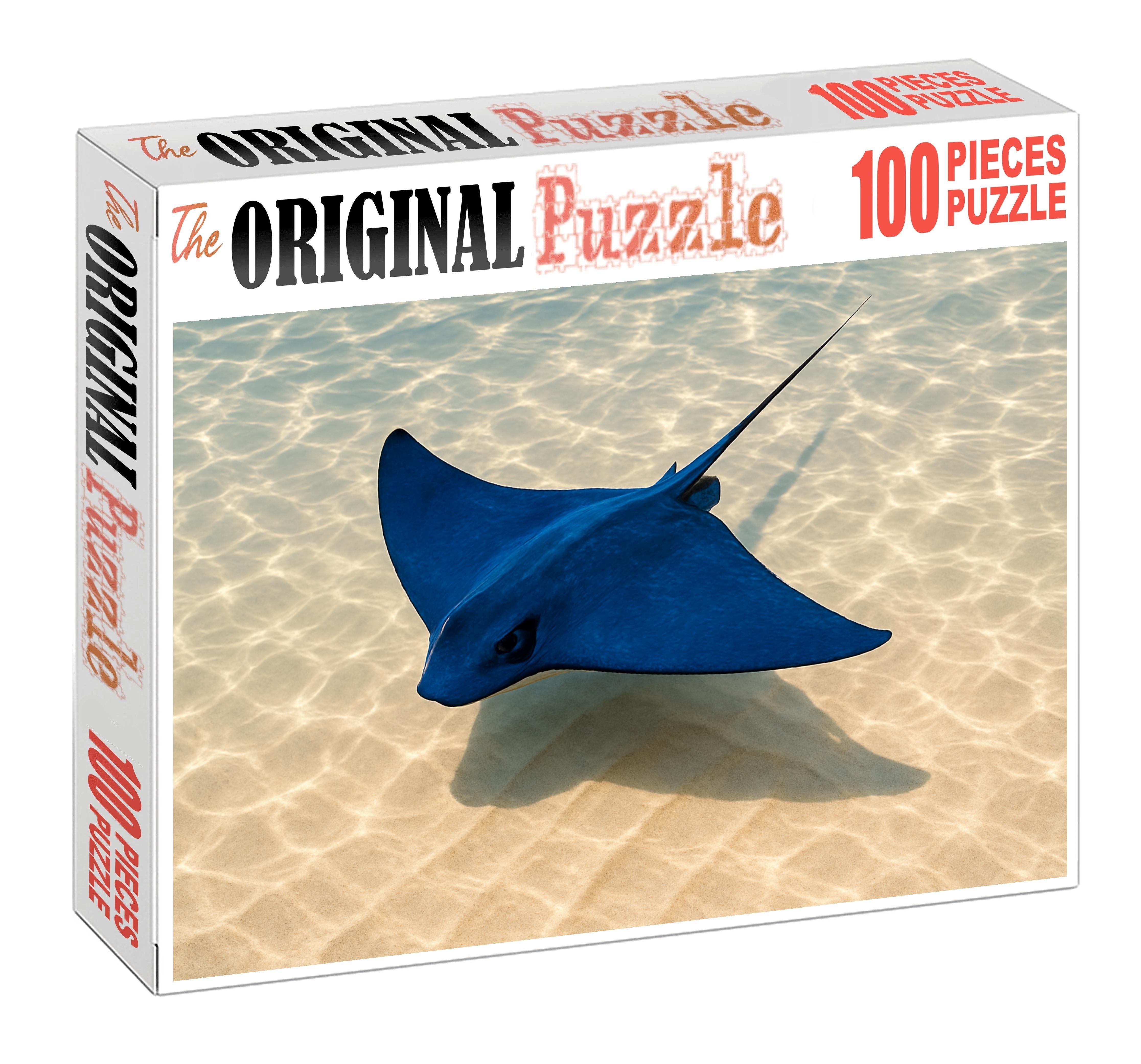 Sapphire Glide Ray Streamlined Filter-feeder With Electric Blue Pectorals Puzzle For Adults