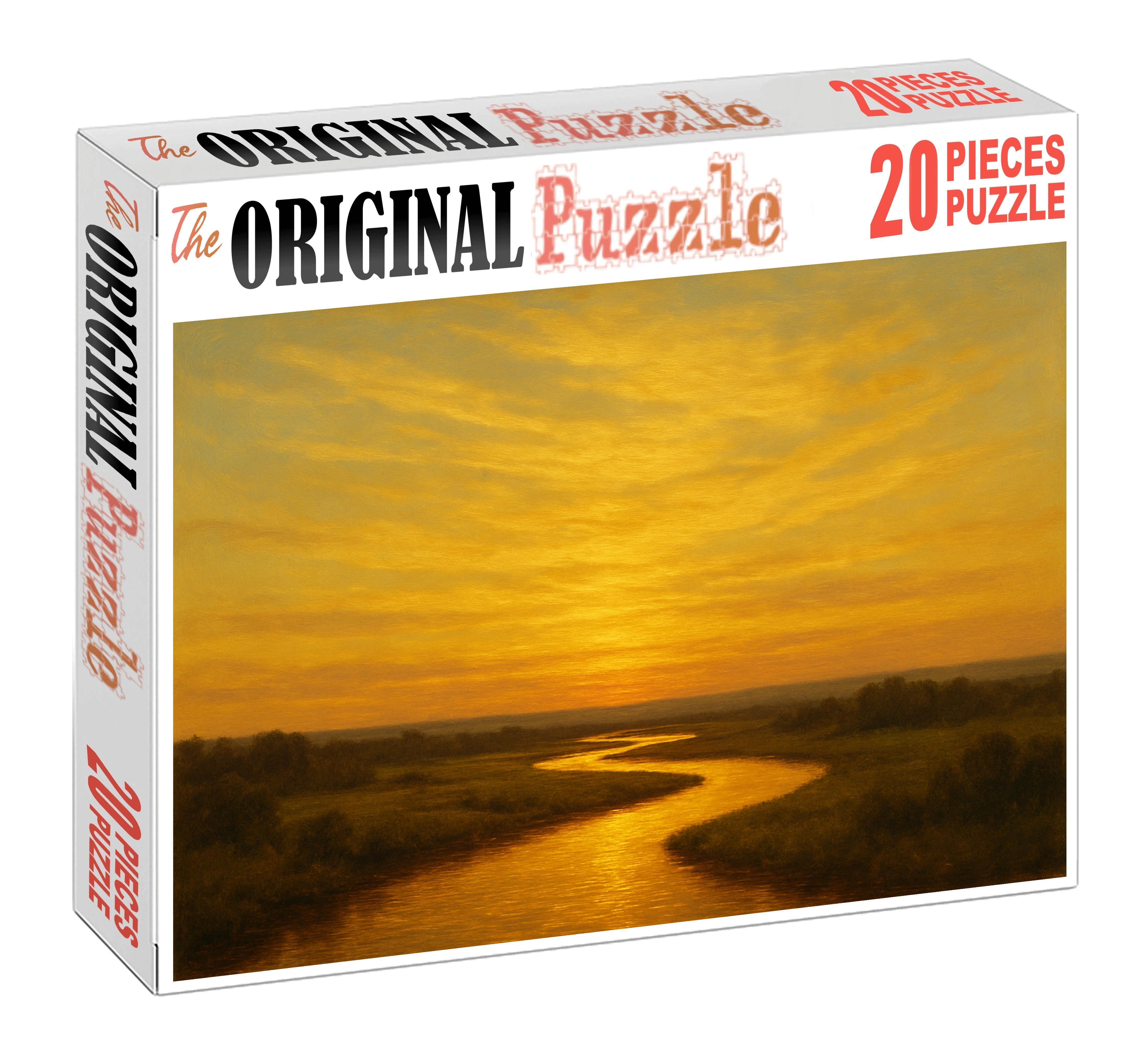 Golden Hour Horizon Stretch Premium Puzzle Pieces