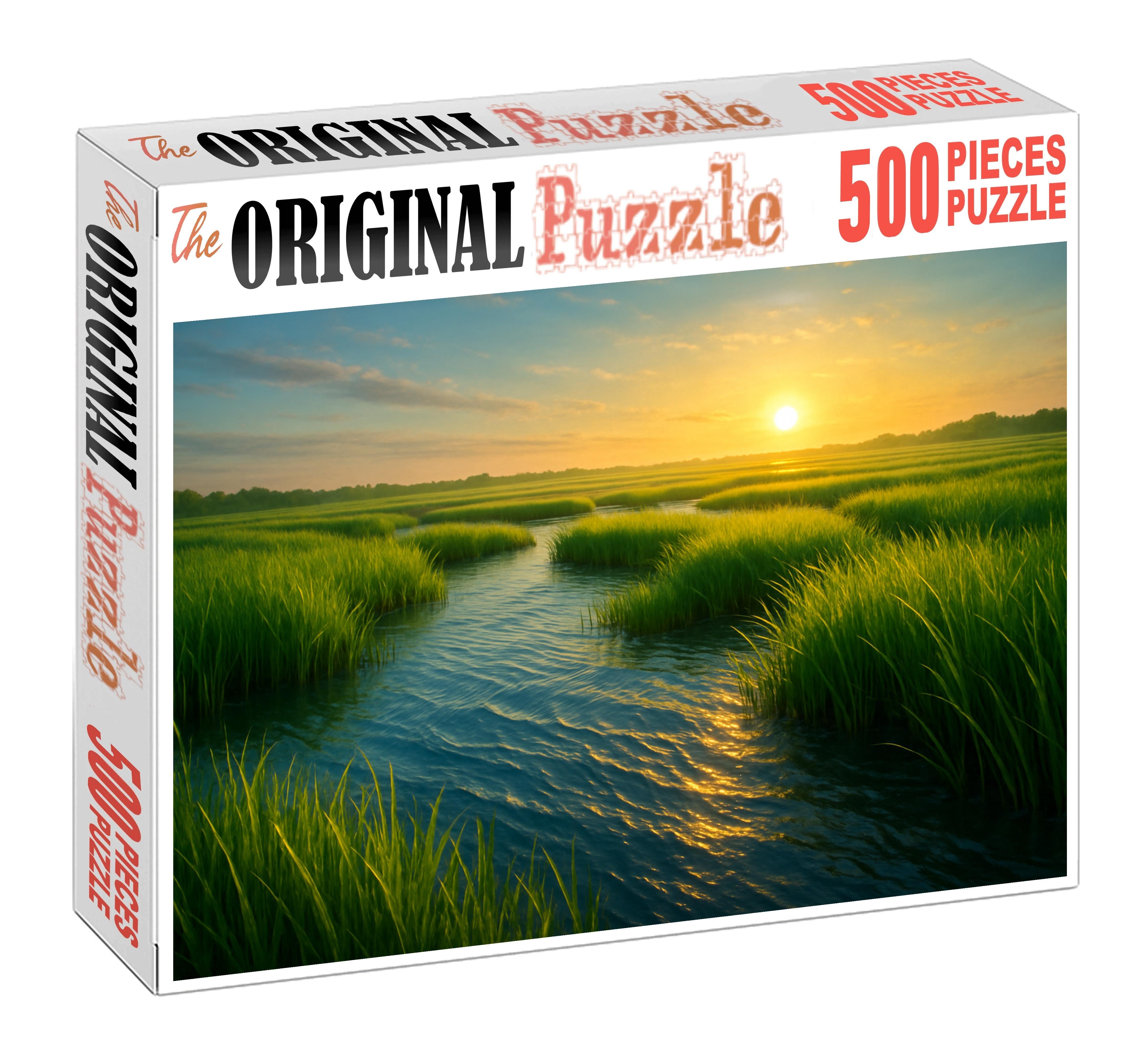 Luminous Tidal Marsh Custom Jigsaw Puzzle