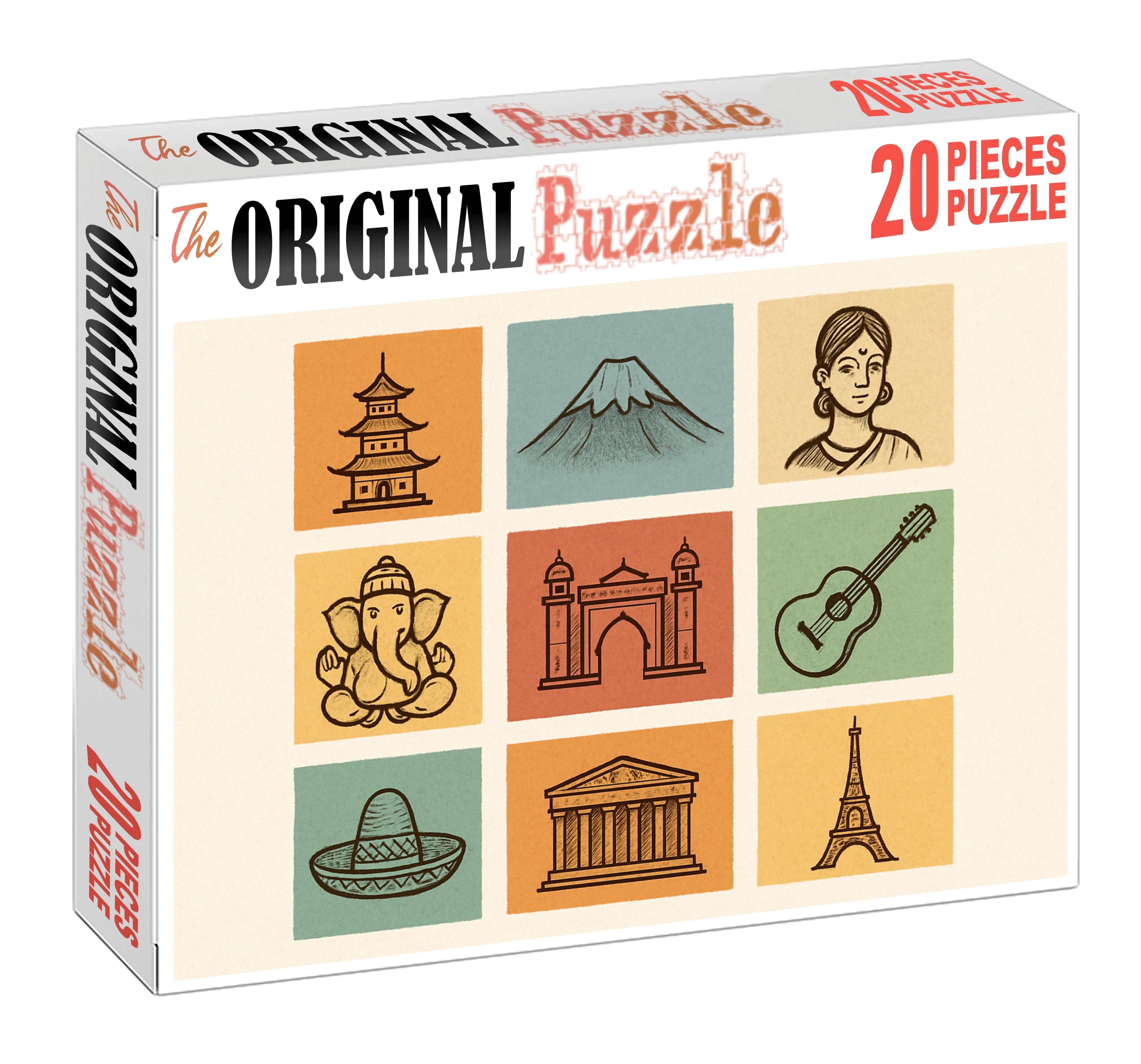 Cultural Landscape Symbolic Map Puzzle For Adults