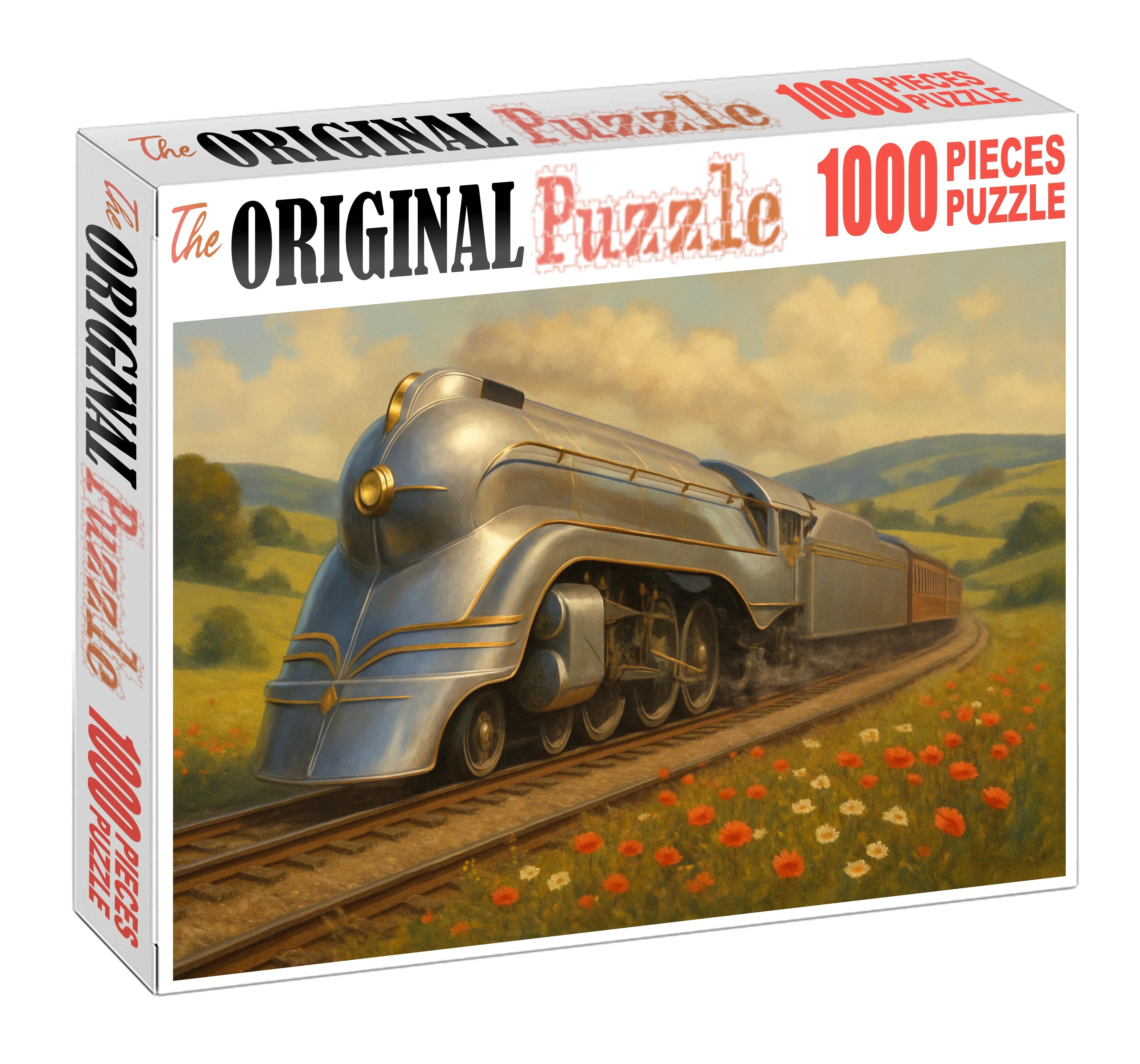 Retro-futuristic Diesel-electric Train 100 Piece Puzzle