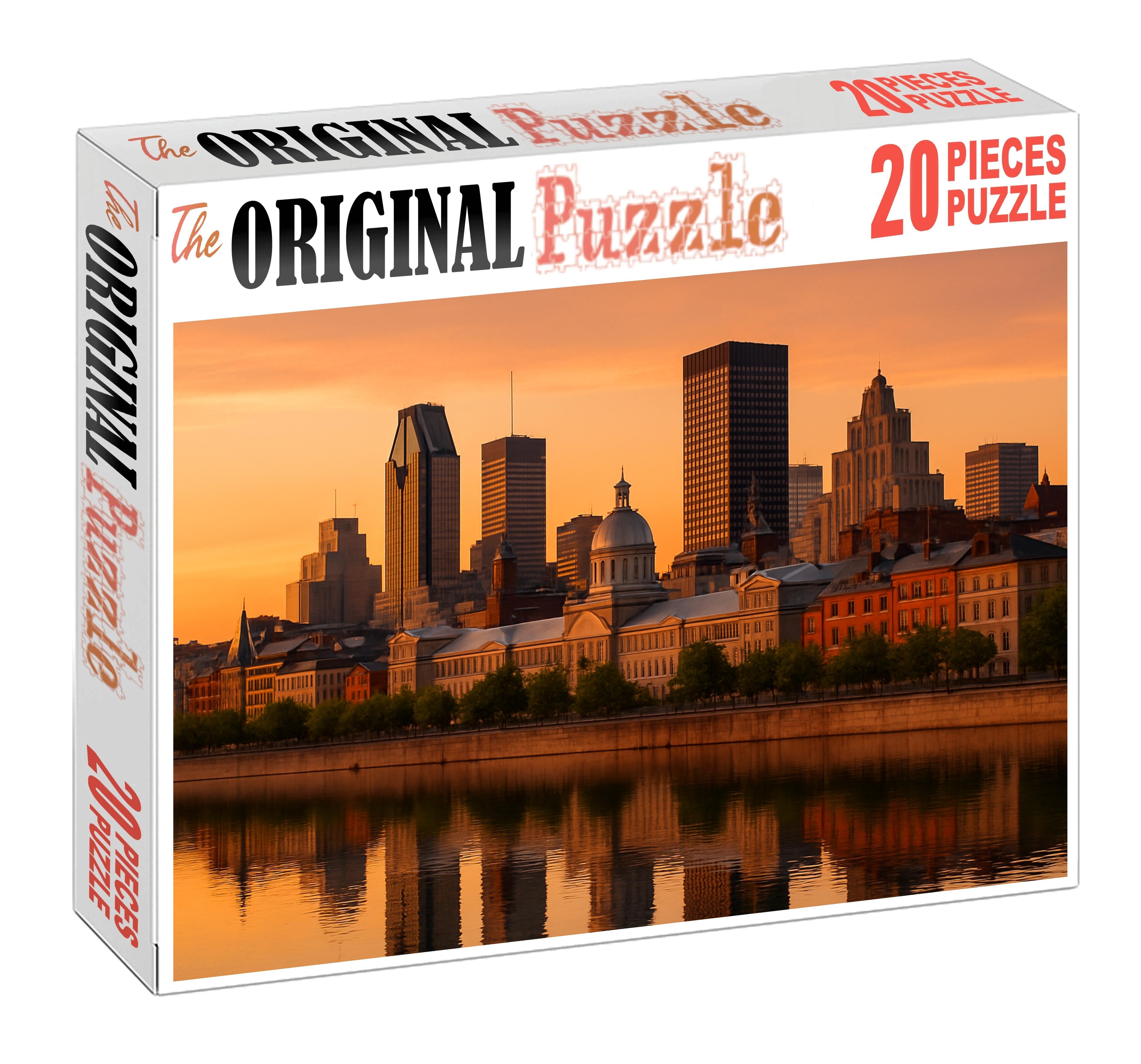 Montreal Old Port Skyline Blend Of Historic And Contemporary Silhouettes By The Saint Lawrence River Easy Puzzles