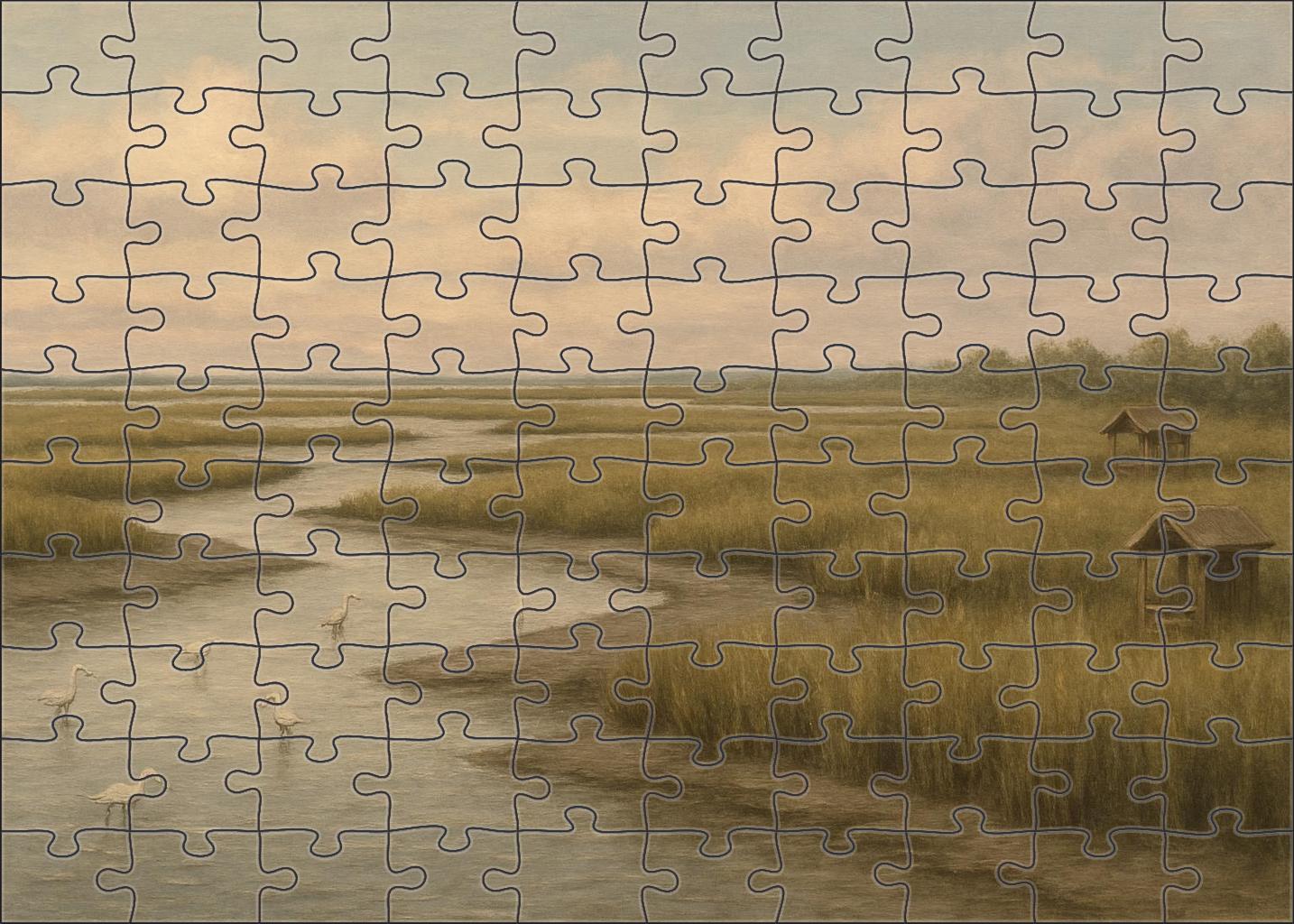 Salt Marsh Retreat custom wooden jigsaw puzzles
