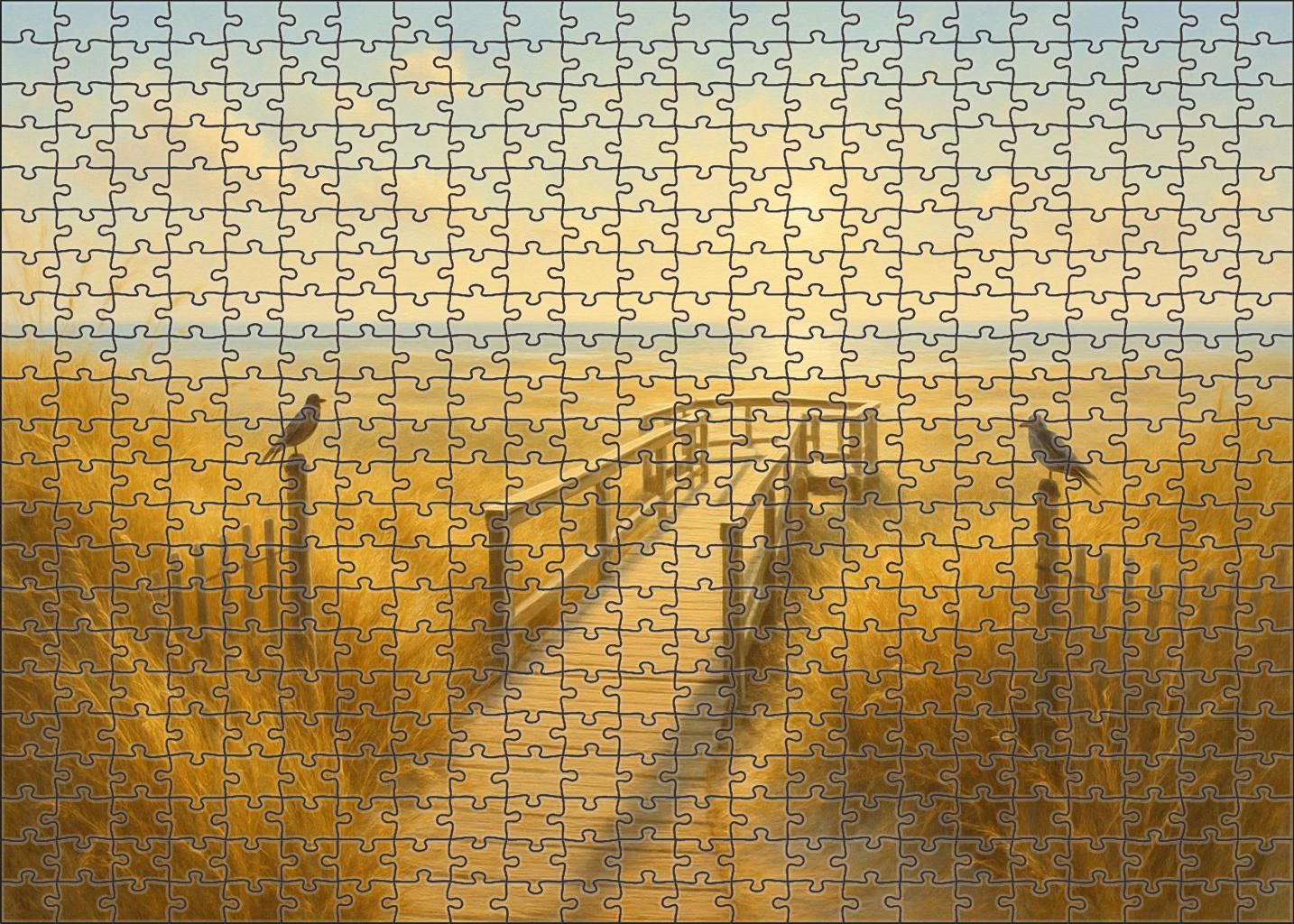 Seagrass Dune Overlook designer engraved jigsaw puzzles