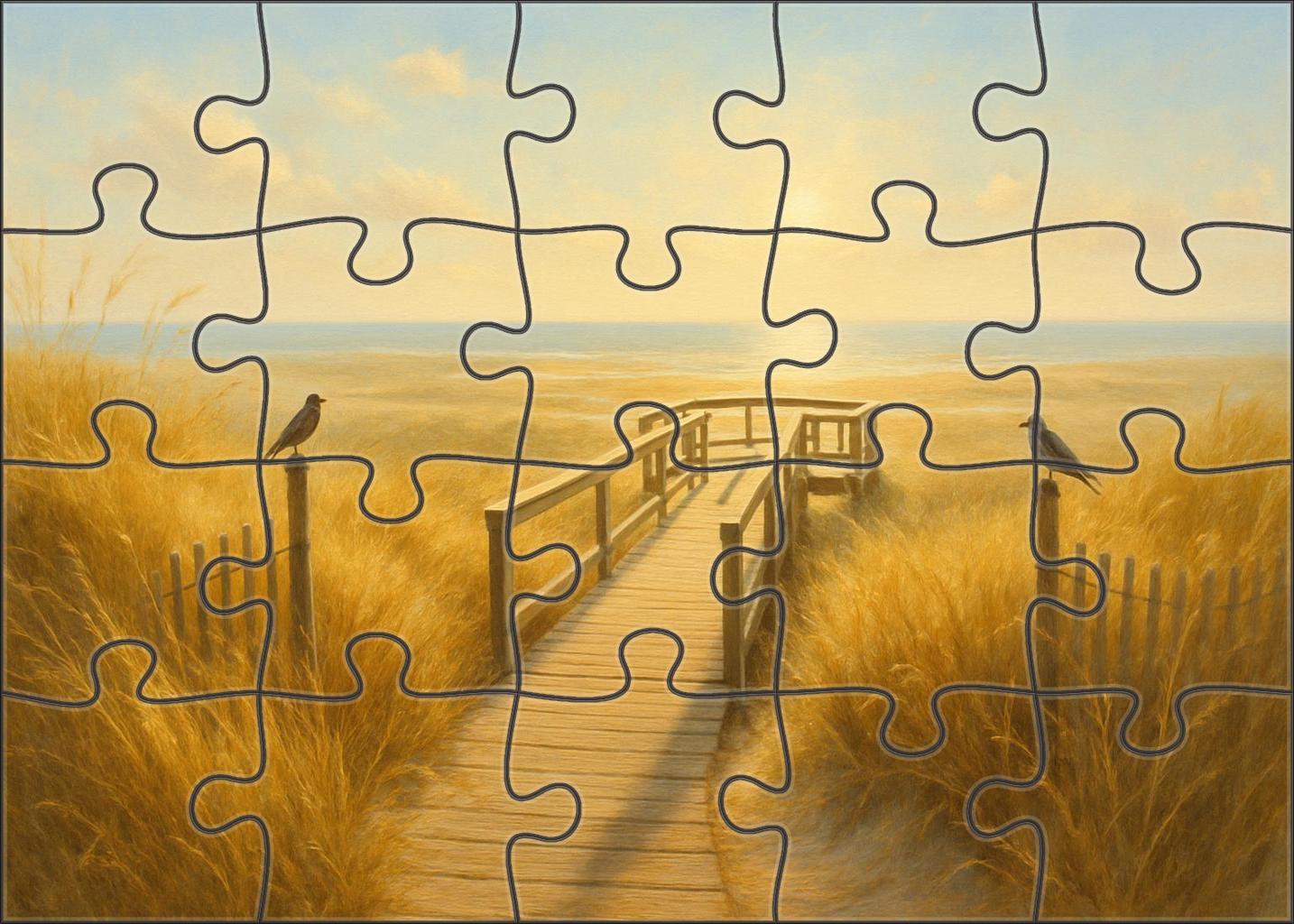 Seagrass Dune Overlook designer engraved jigsaw puzzles