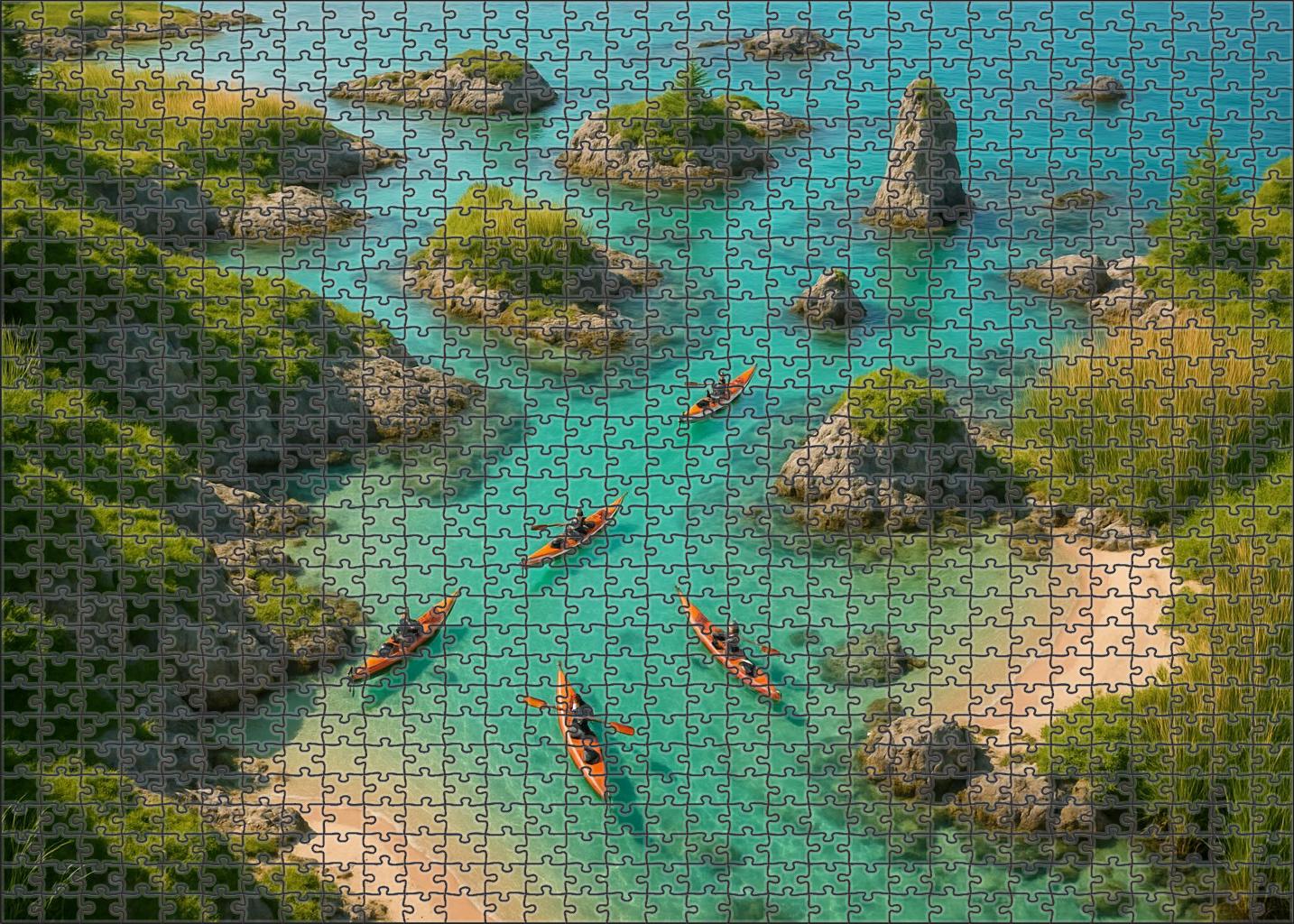 Glass Harbor Kayak Circuit personalized wooden puzzle sets