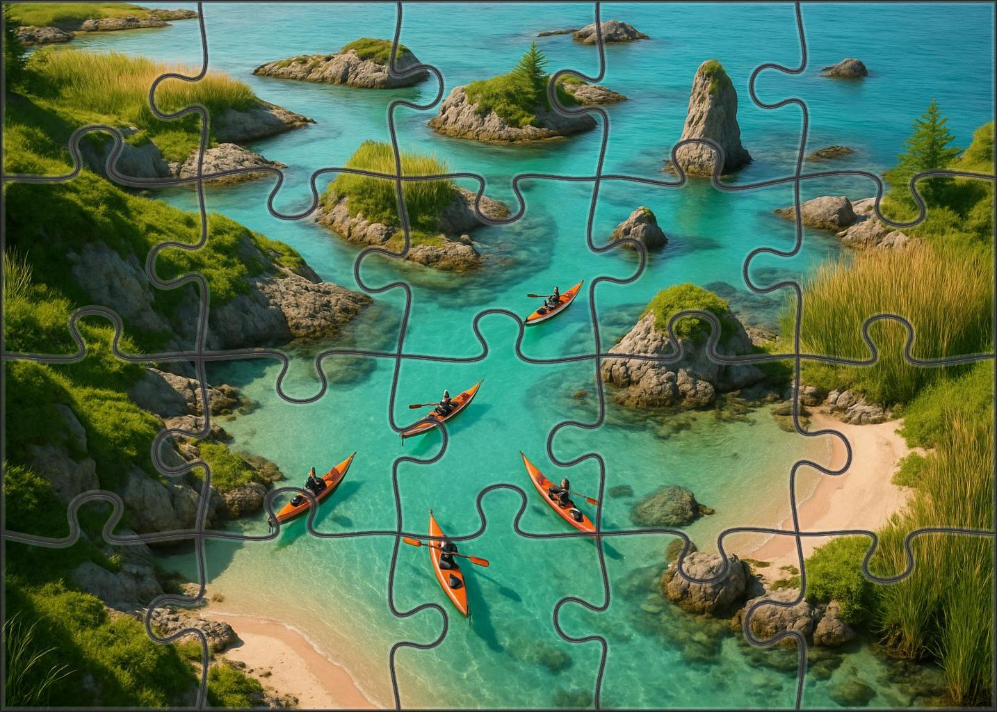 Glass Harbor Kayak Circuit personalized wooden puzzle sets