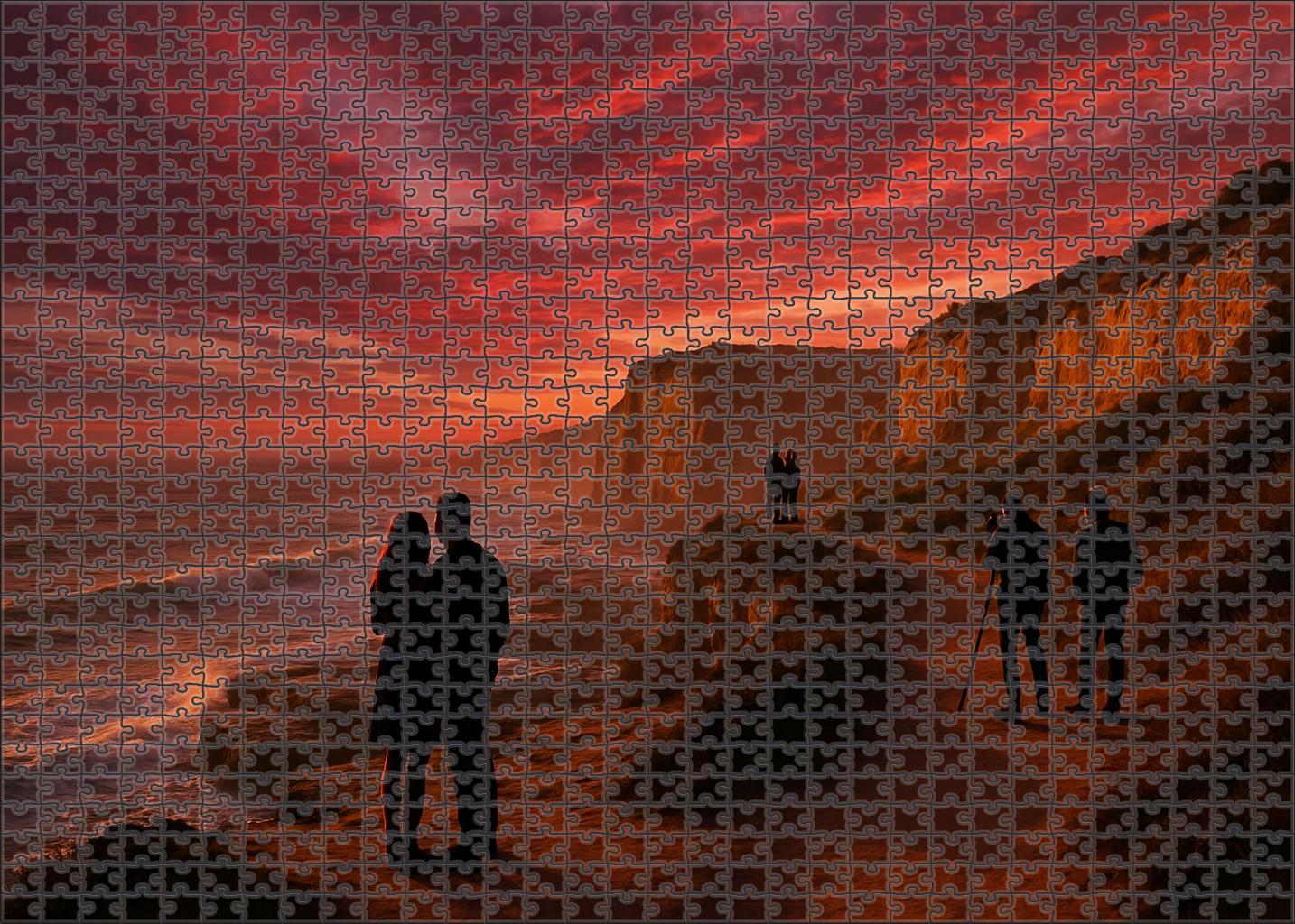 Cliffside Sunset Promenade fun interactive wooden jigsaw sets