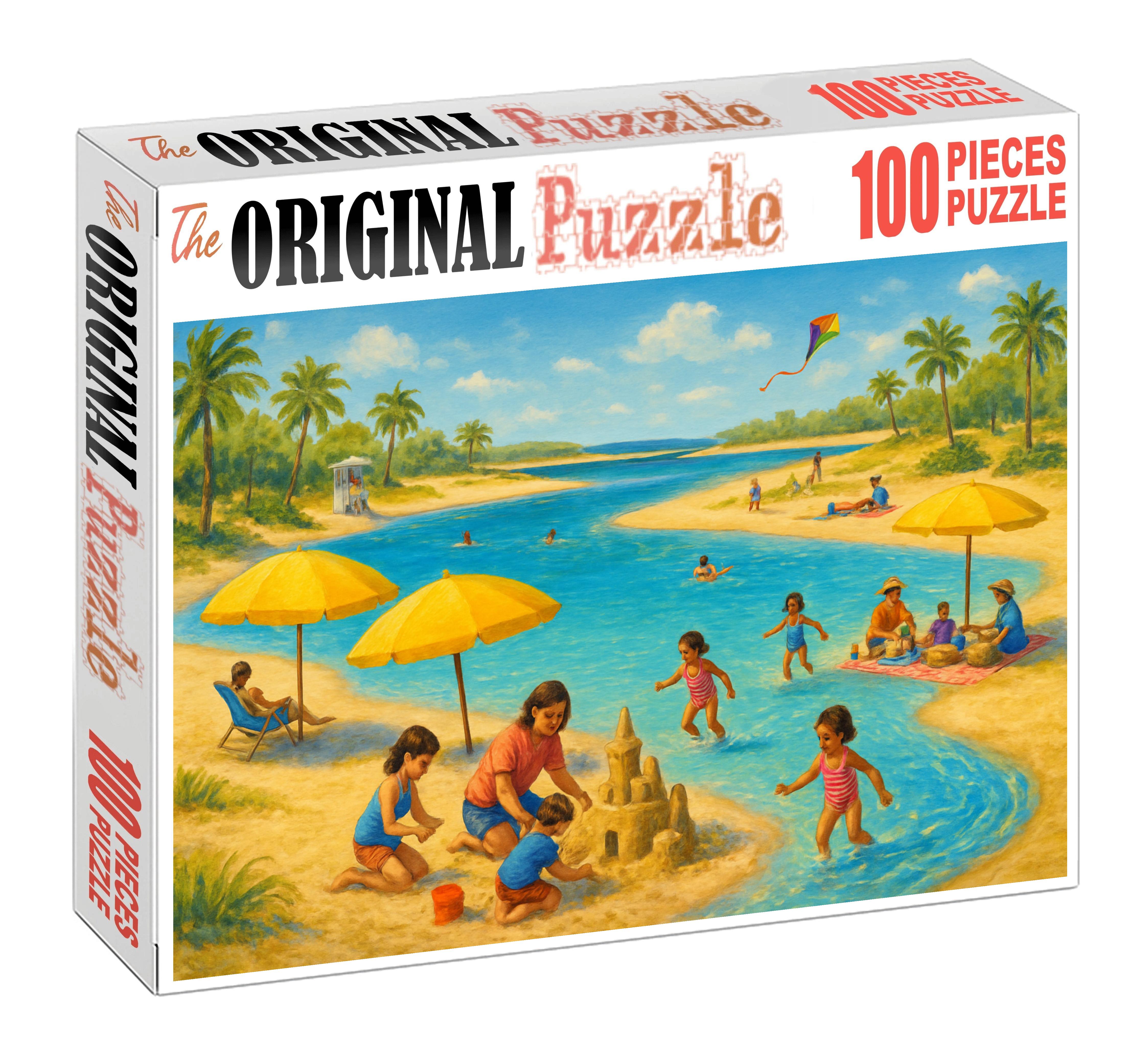 Family Lagoon Shore personalized wooden puzzle sets