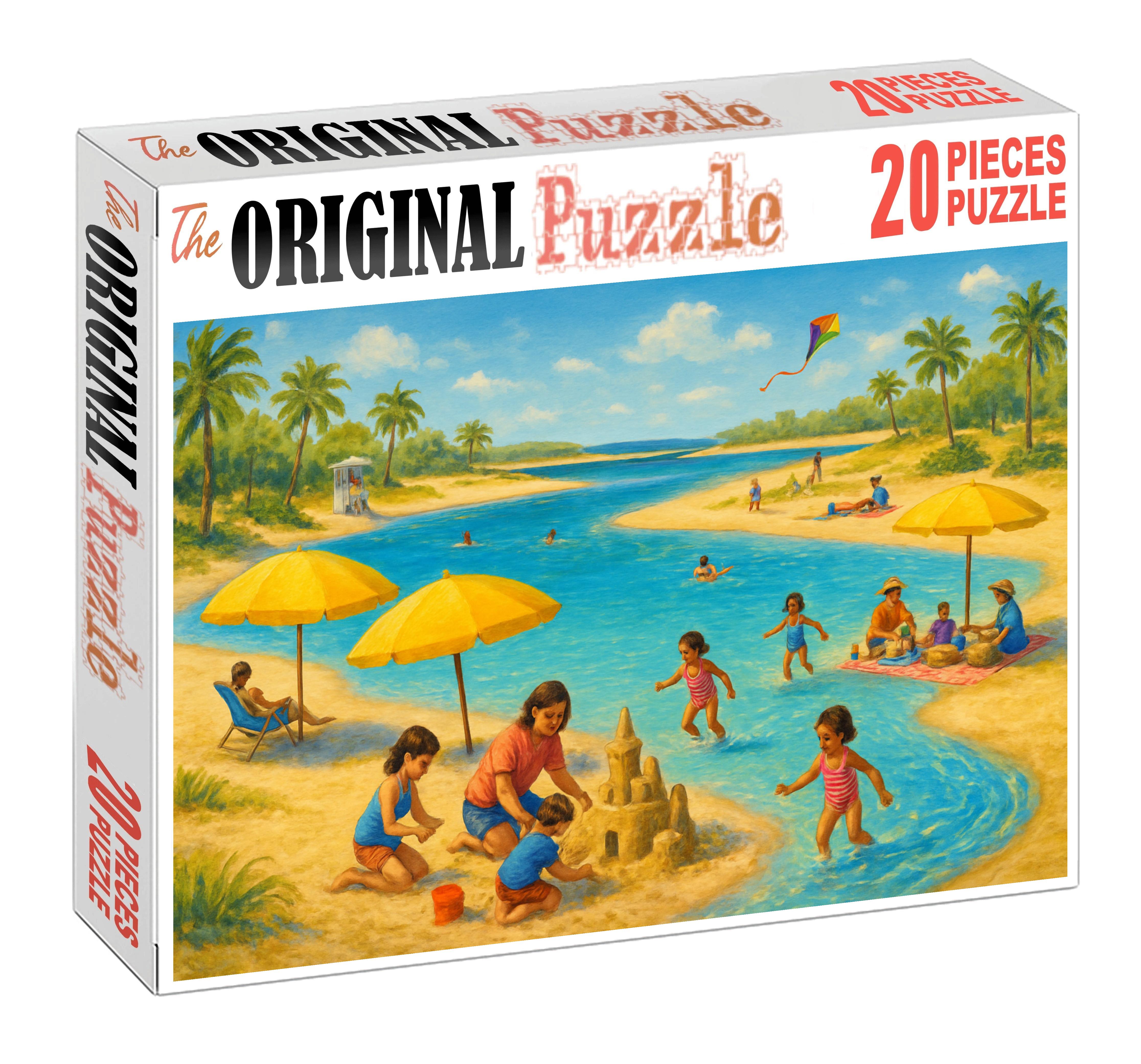 Family Lagoon Shore personalized wooden puzzle sets