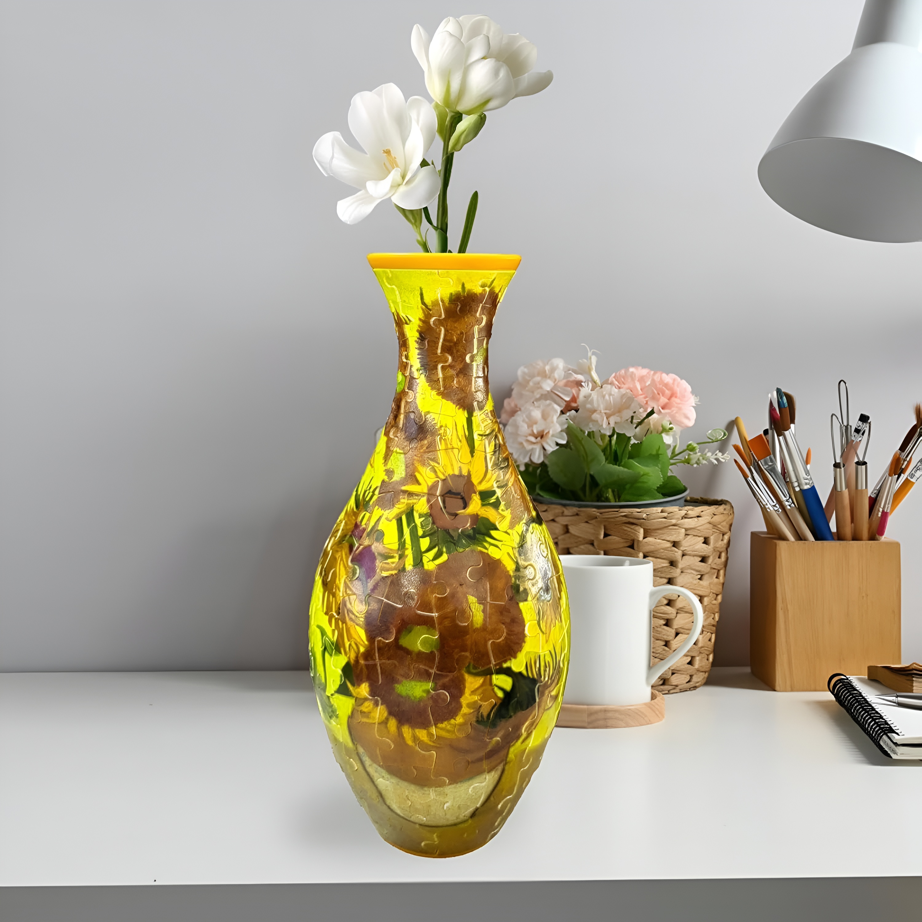 60 Pieces 3D Puzzles Vase DIY 4D Jigsaw Vase for Office