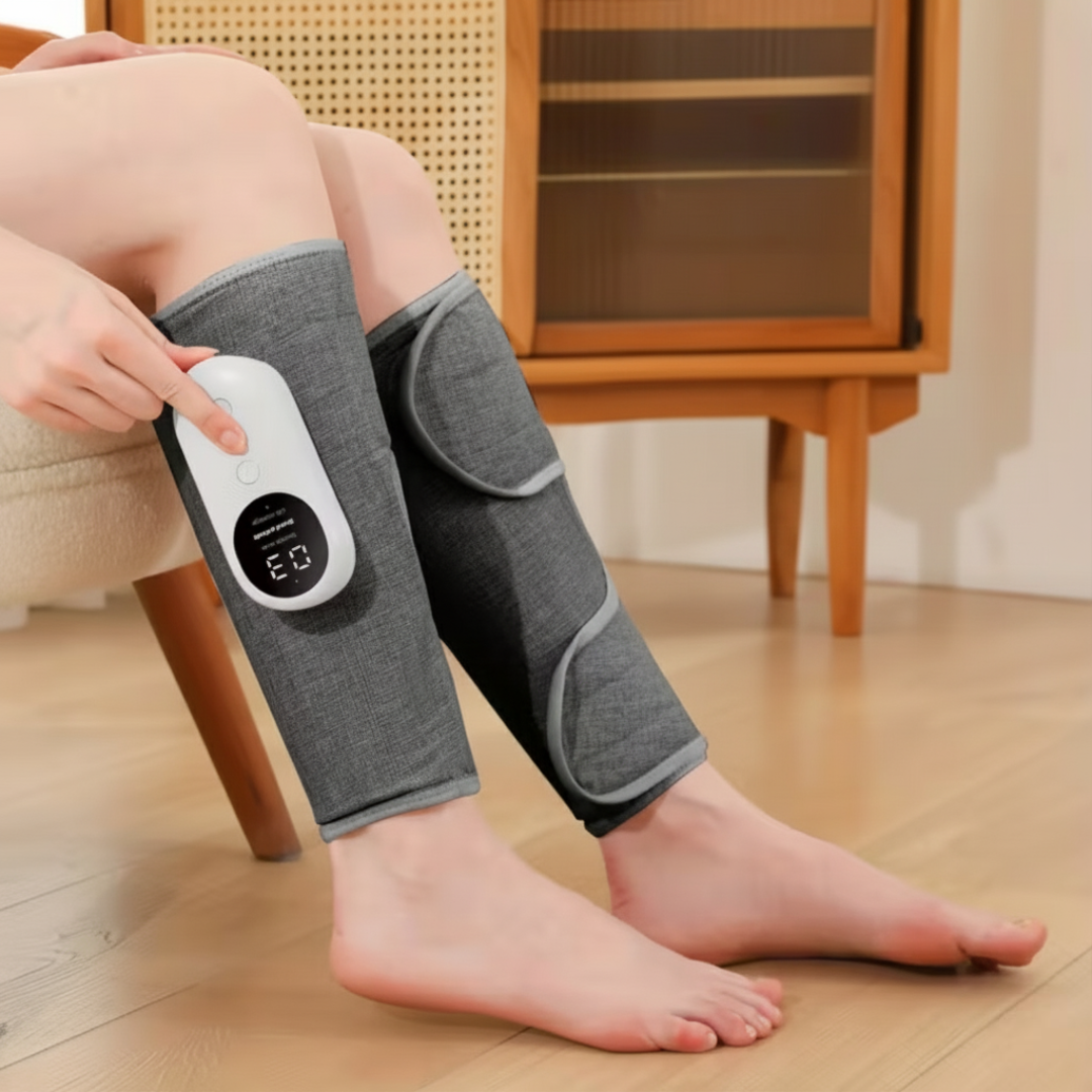 Electric Air Compression Massager With Heating Kneading Modes And Rechargeable Battery