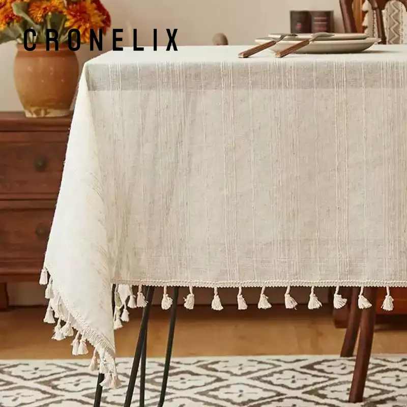 Nappe en coton et lin imperméable à l’huile décapante à thé quelques nappes de table