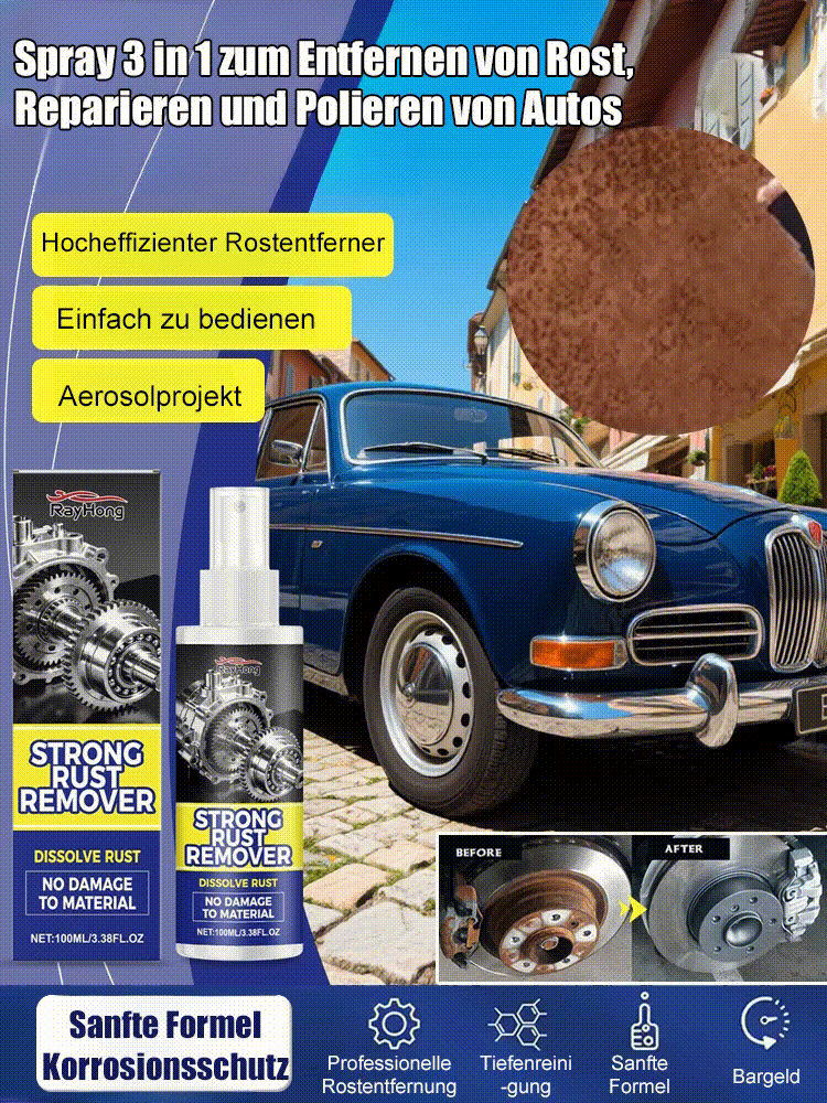 Auto Rostentferner + Reparatur + Politur 3-in-1 Spray