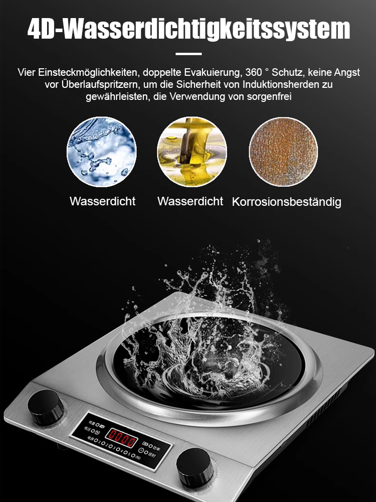【Unabhängig vom Topftyp】Schnellheizende, leistungsstarke, konkave Induktionskochplatte