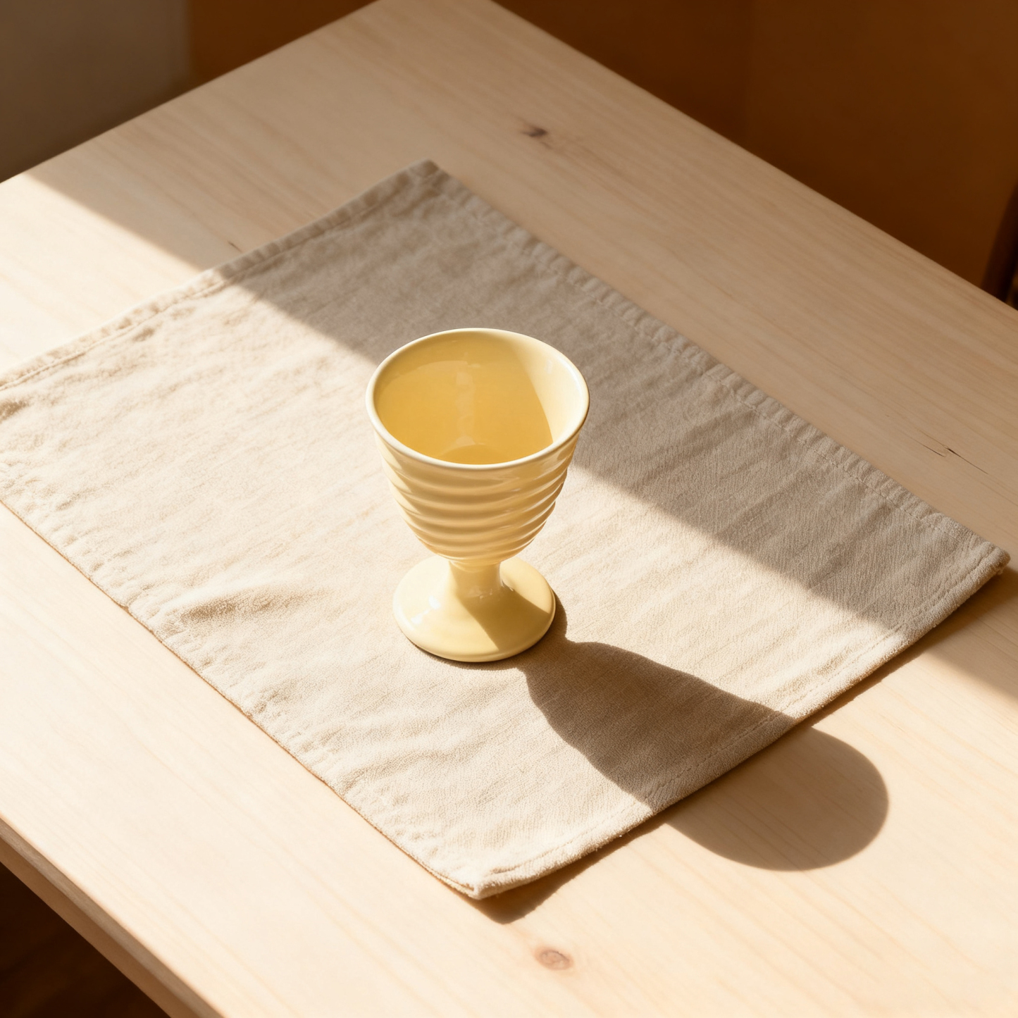 Tasse en céramique texturée à pied haut