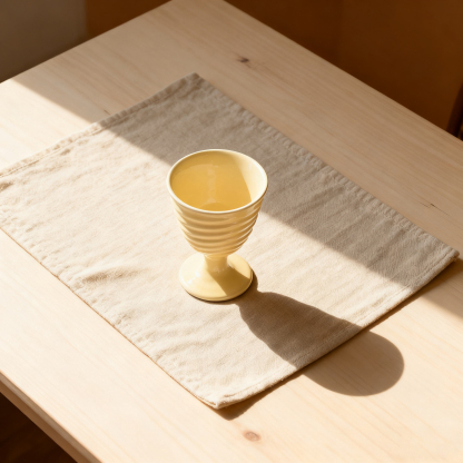 Tasse en céramique texturée à pied haut