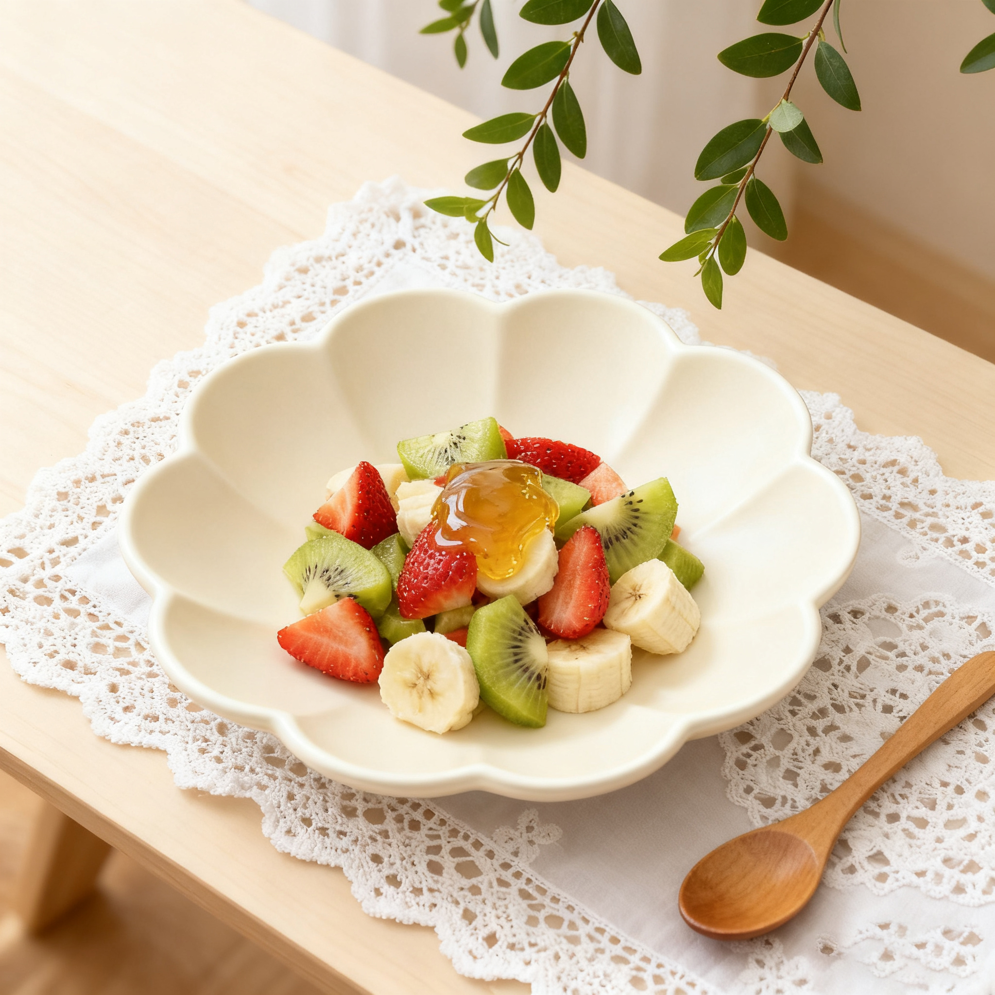 Assiette en céramique à pétales design