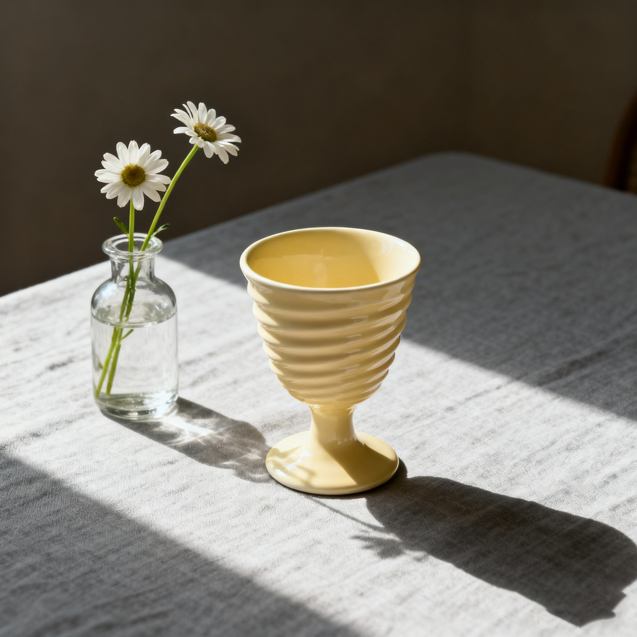 Tasse en céramique texturée à pied haut