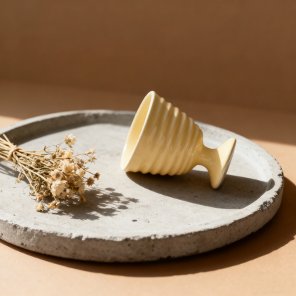 Tasse en céramique texturée à pied haut