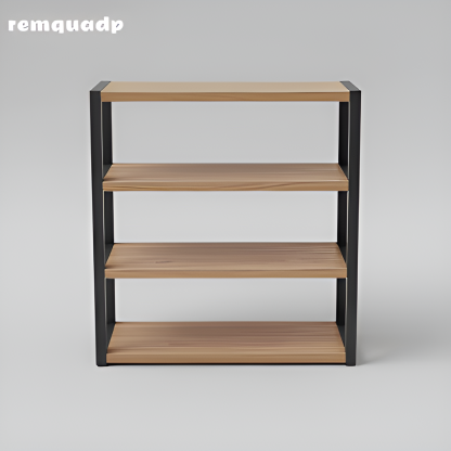 Úložný regál jednoduchý obývací pokoj z oceli a dřeva vícevrstvá police